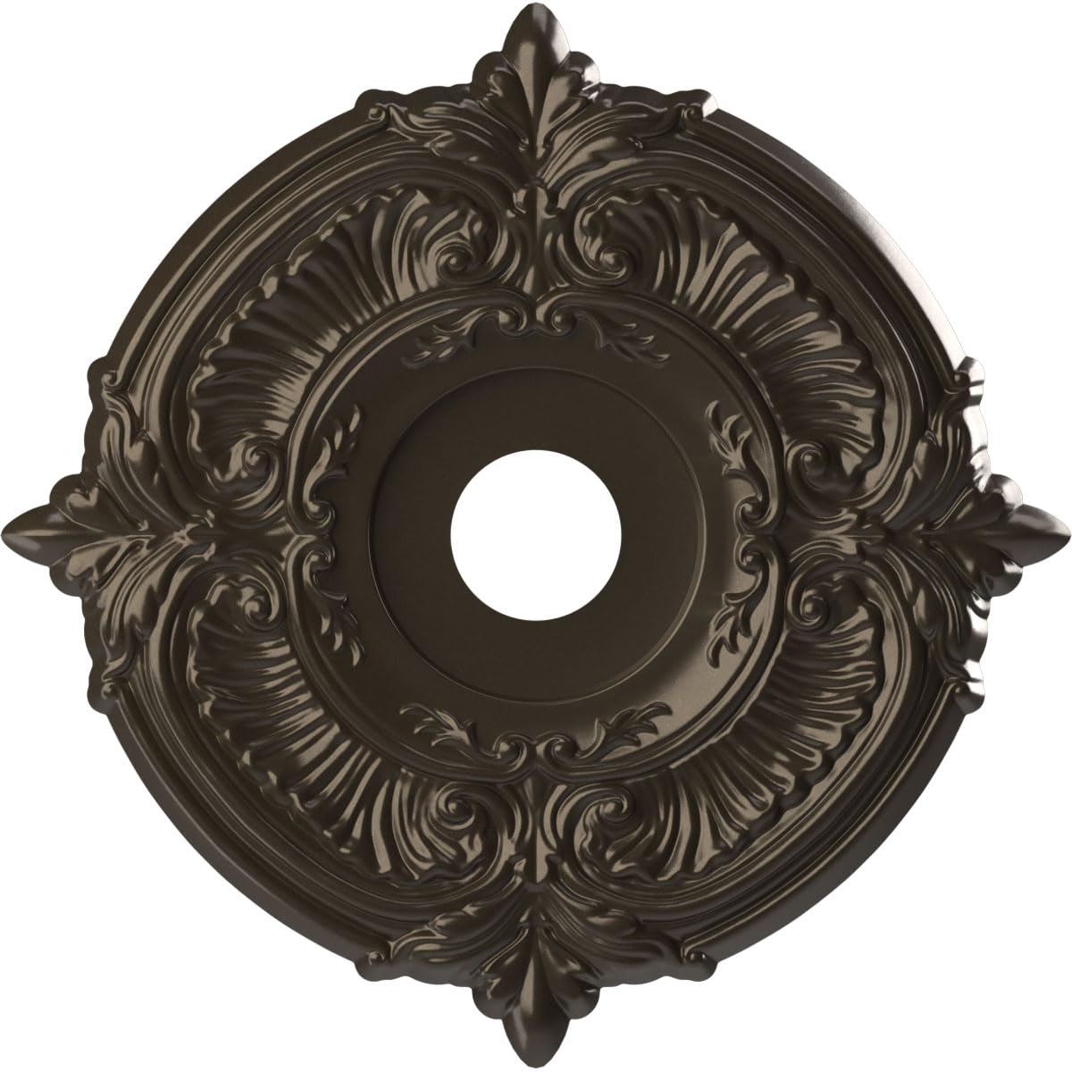 Ekena Millwork Cmp19Atcdb Attica Thermoformed Pvc Ceiling Medallion (Fits Canopies Up To 6 3/4''), 19''Od, Metallic Dark Bronze