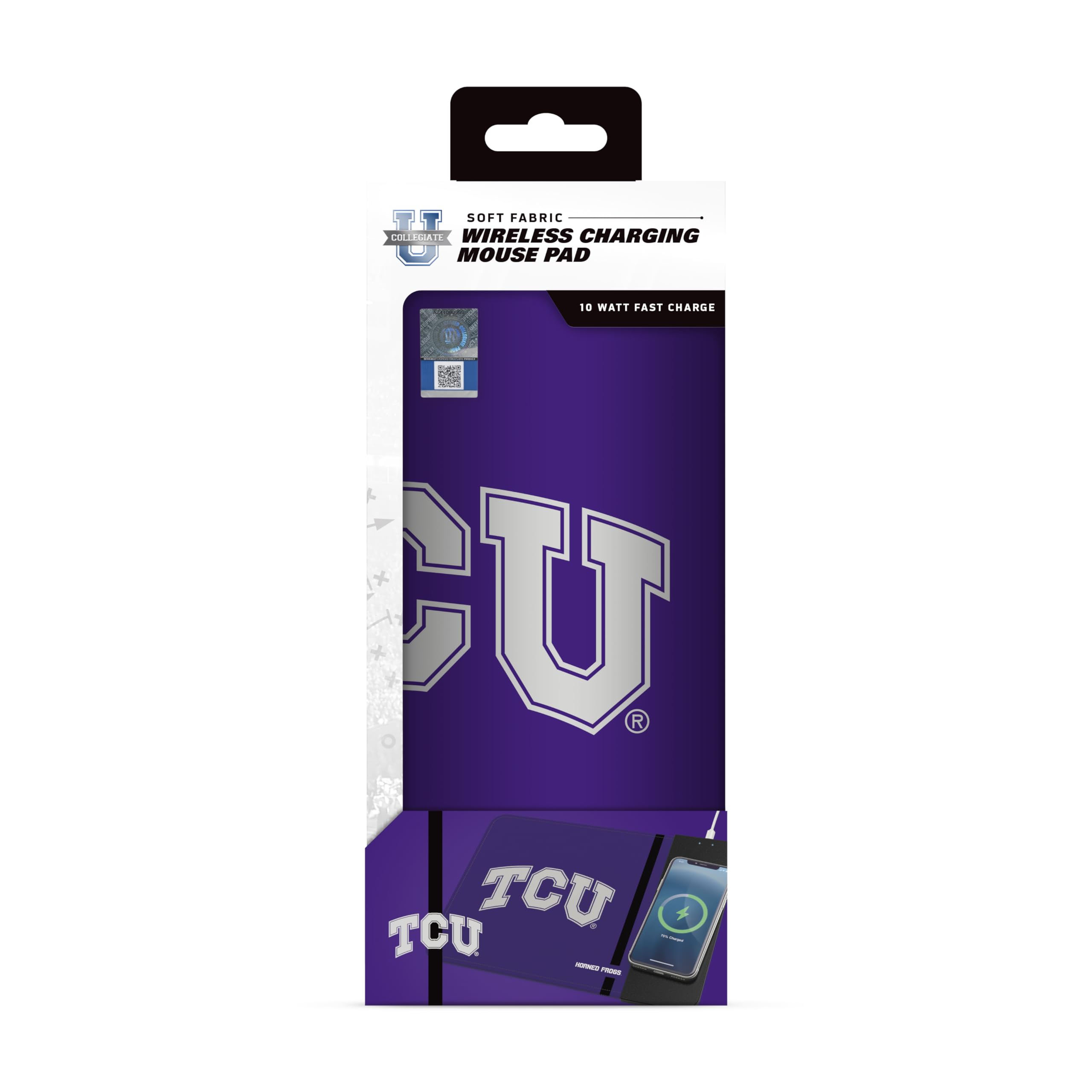 Soar Ncaa Wireless Charging Mouse Pad, Tcu Horned Frogs