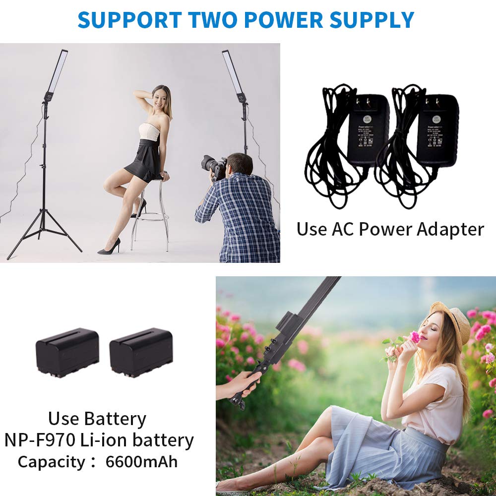 Gskaiwen Led Video Light Battery Powered Photography Light Portable Handheld Wand,Dimmable 2800 5500K Photo Studio Light Kit Wit