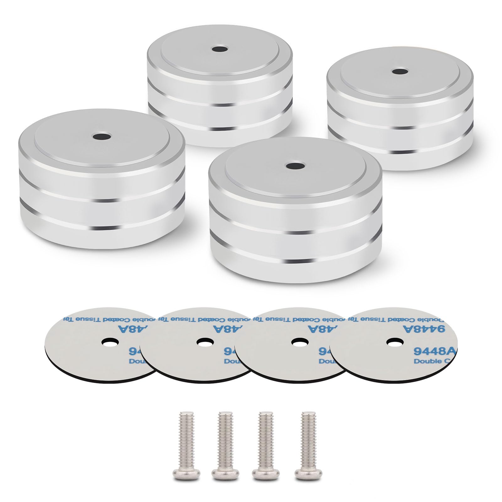 4Pcs Audio Isolation Feet Load 400KG Anti Vibration Pads 40 * 20mm(Silver)