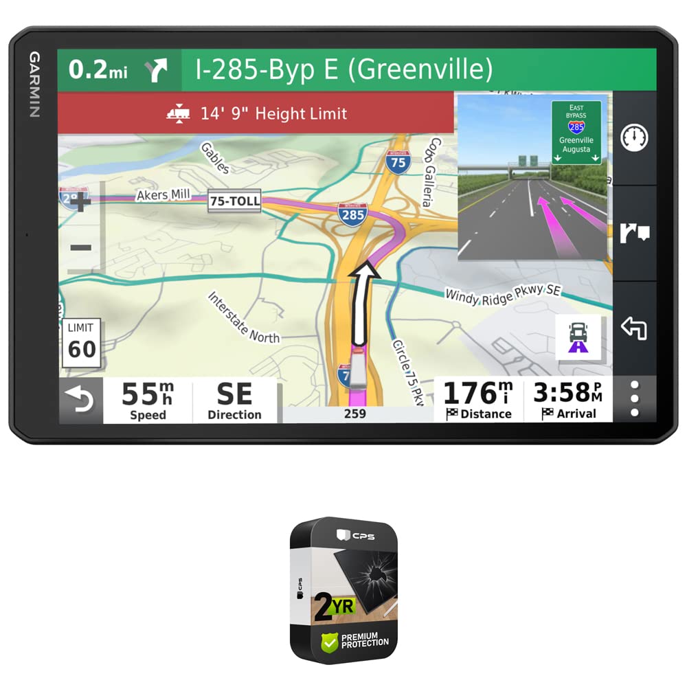 Garmin 010-02315-00 dezl OTR1000 10 GPS Truck Navigator Bundle with Premium 2YR CPS Enhanced Protection Pack
