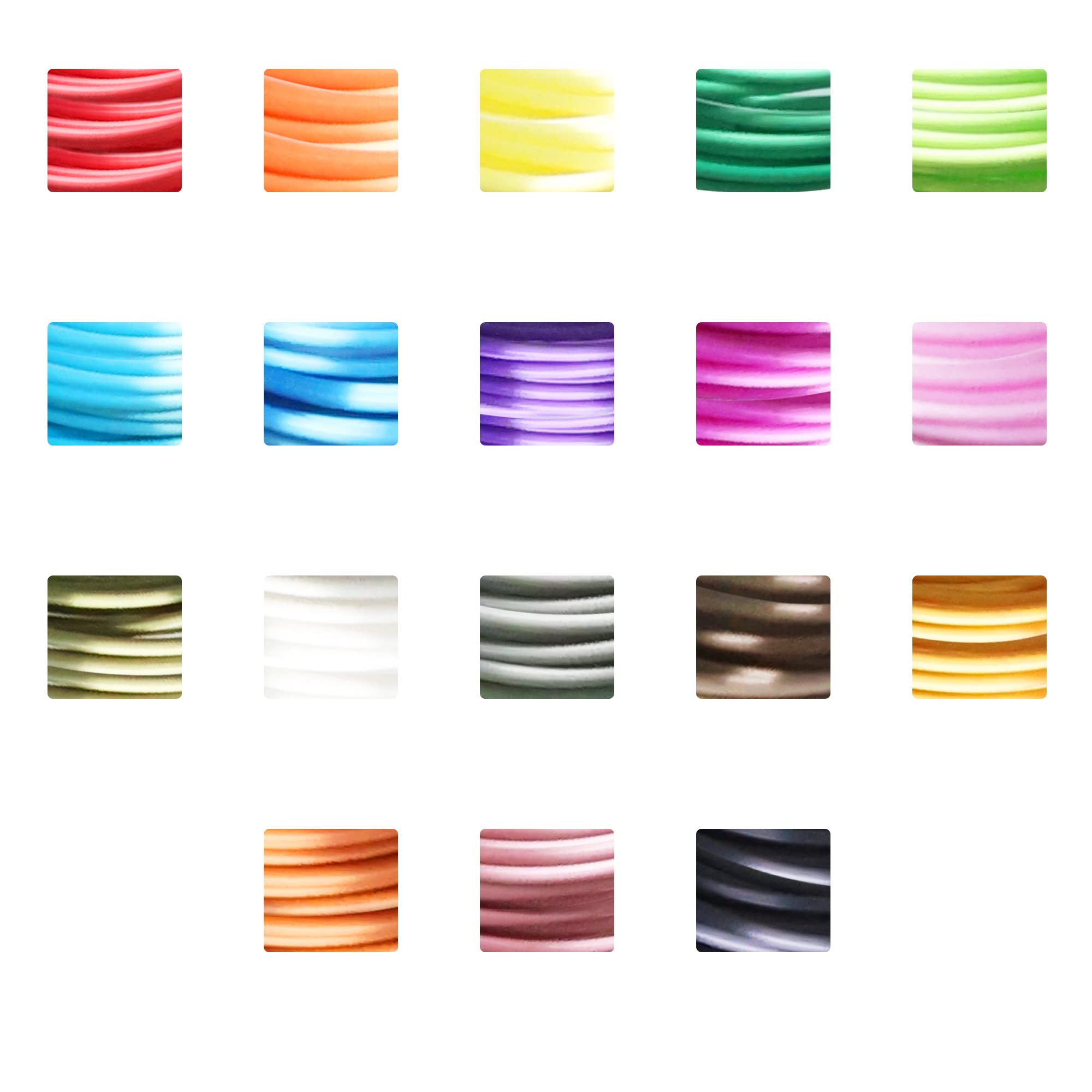 Ttyt3D 18 Popular Shiny Silk Colors Pla 3D Printer Filament Refill Sample Pack,3D Pen Filament,Each Color 4M Length, Total 72M F