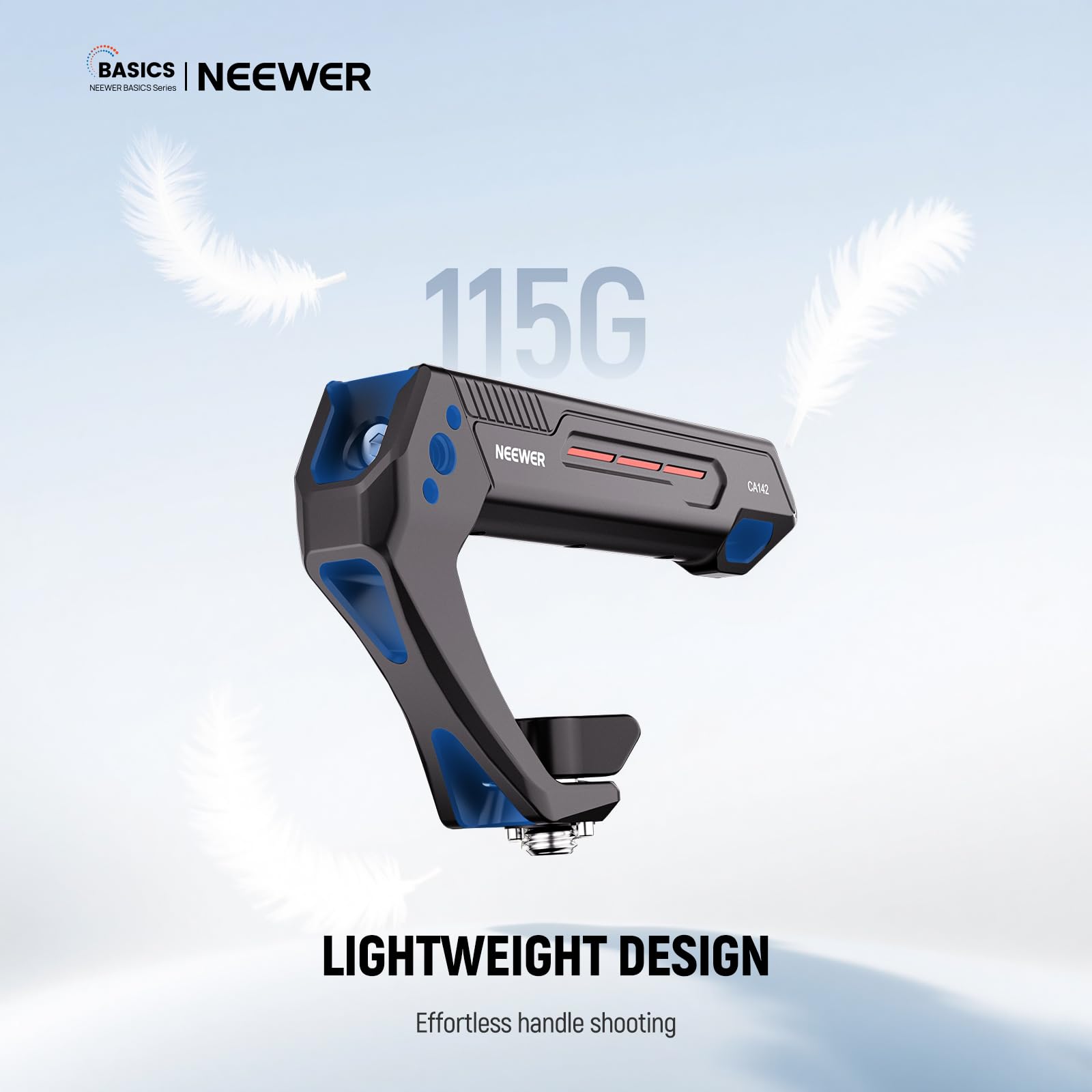 Neewer Basic Lightweight Camera Top Handle With 3/8 Locating Pin For Arri, High Strength Cage Plastic Handle Grip W/ 1/4 3/8 Scr