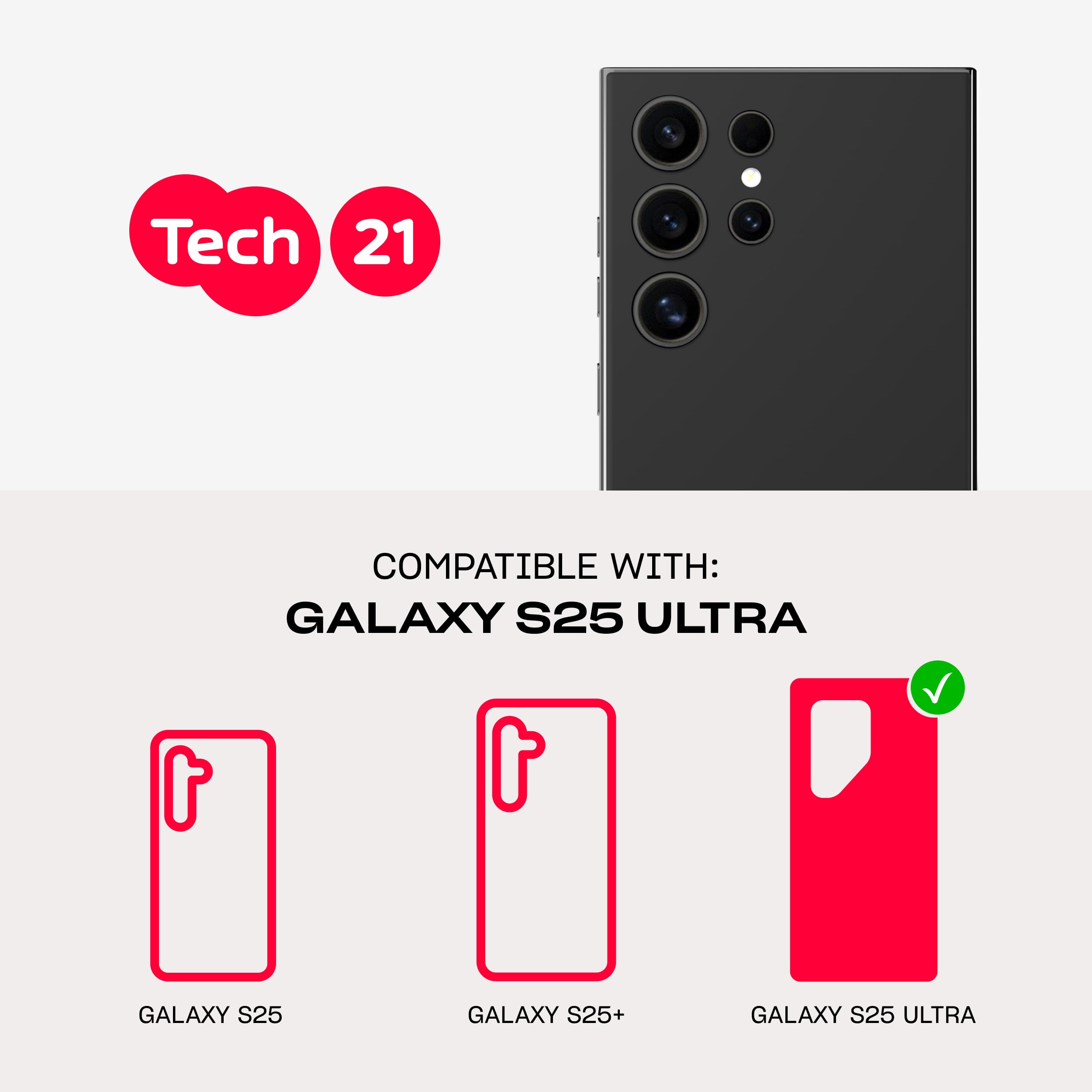 Tech21 Evoclear Case For Sasung S25 Ultra - Anti-Yellowing Case With Magnets - Clear
