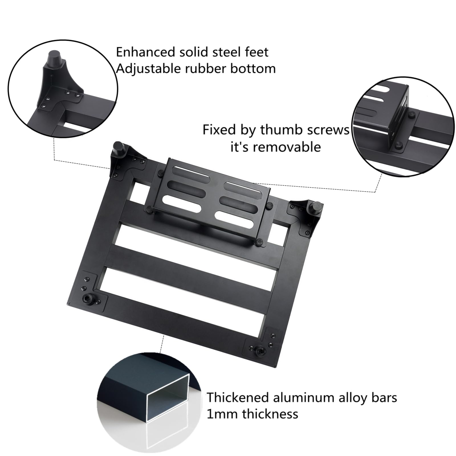 Soyan Super Light 2.1 Lb Guitar Pedal Board 14 X 10.6 Aluminum Alloy Pedalboard With Power Supply Cradle (Black, Apb-14)