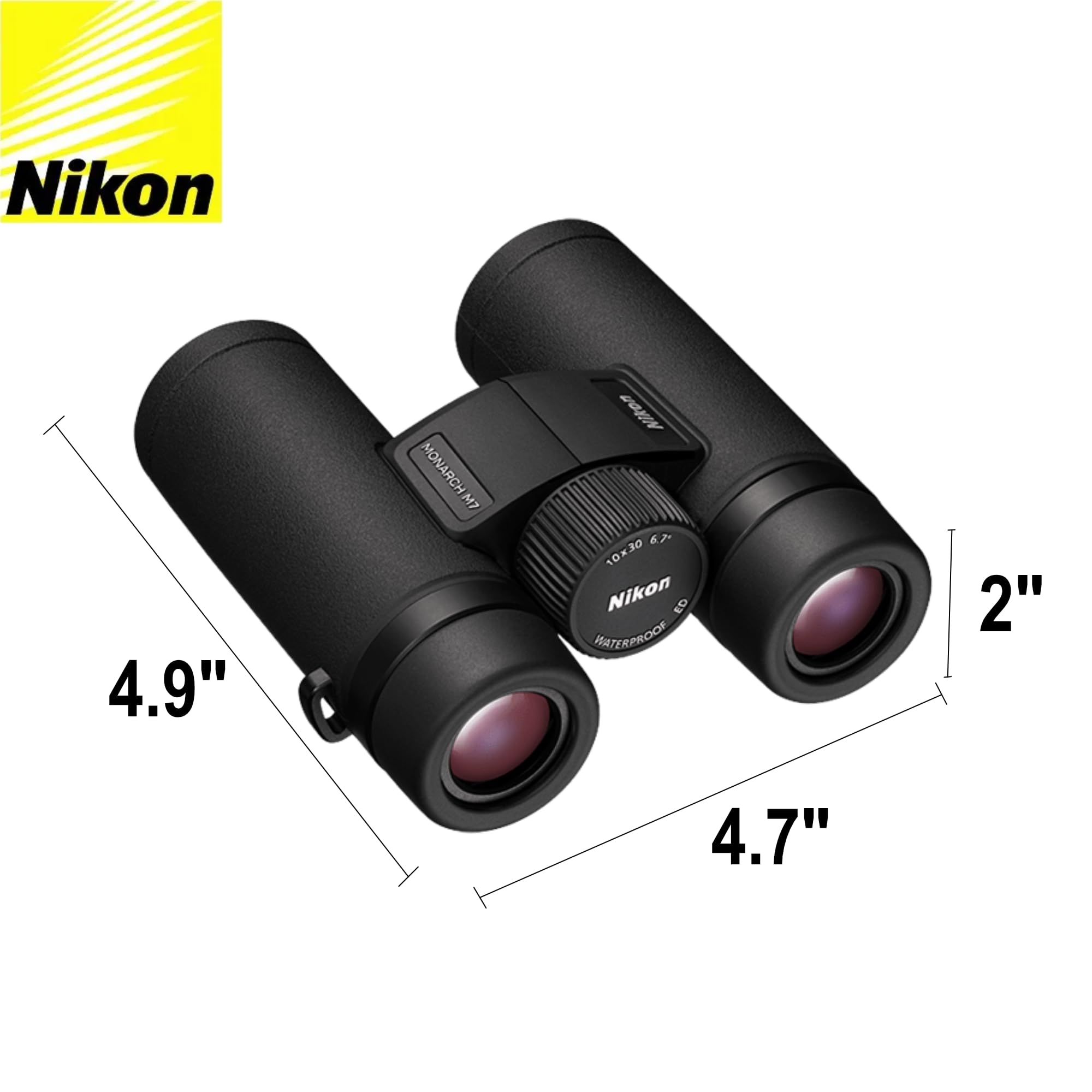 Nikon Monarch M7 10X30 (16764) Black Binoculars Bundle With Lens Pen And Cleaning Cloth, Compact Binoculars For Adults For Hunti