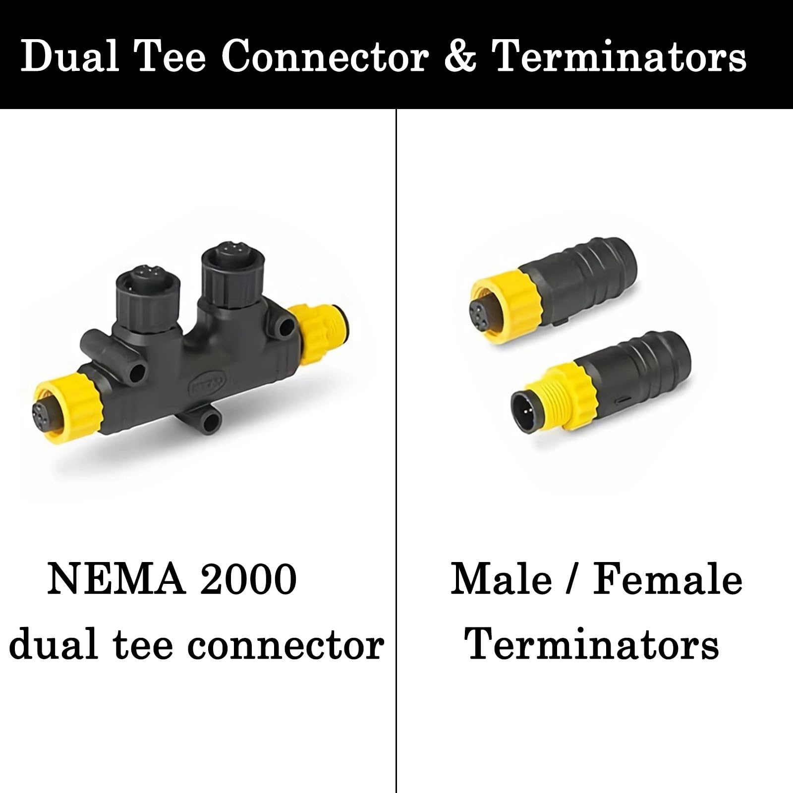Gairen Nmea 2000 Starter Kit, Backbone Cables Drop Cables Dual Tees Kits Terminators Marine 2K Network For Lowrance Simrad Garmi