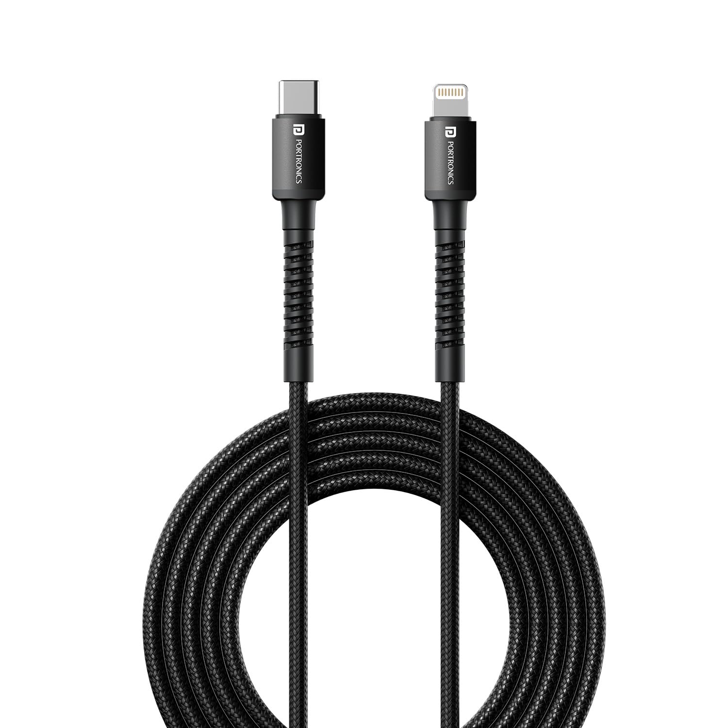 Portronics Konnect X Type C to 8Pin 27W Fast Charging Cable, Premium TPE Material, Support to all Lightning Devices 1M Length(B