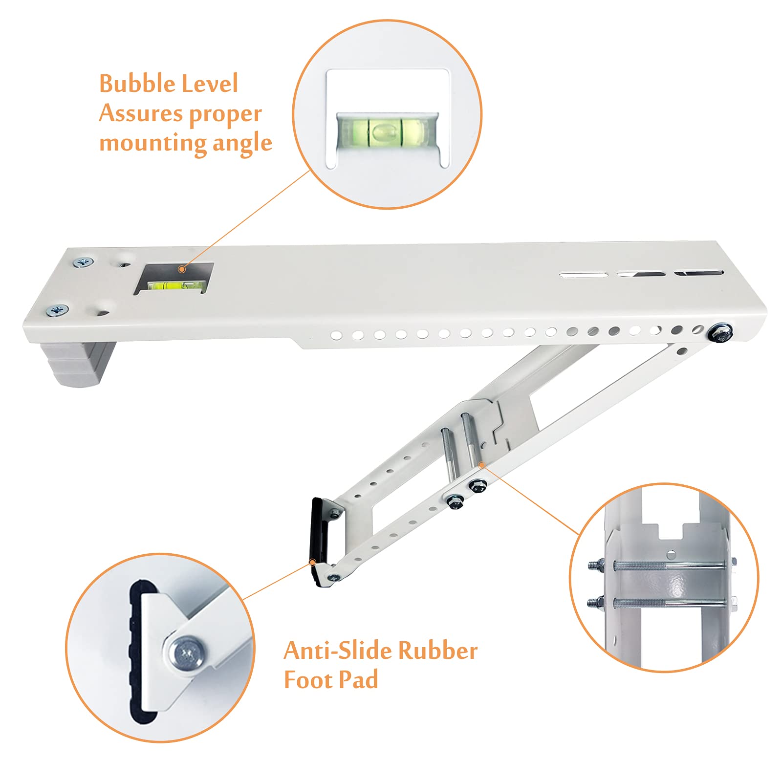 Foozet Window Air Conditioner Support Bracket Heavy Duty, Up To 165 Lbs, Fits Up To 24K Btu A/C Unit