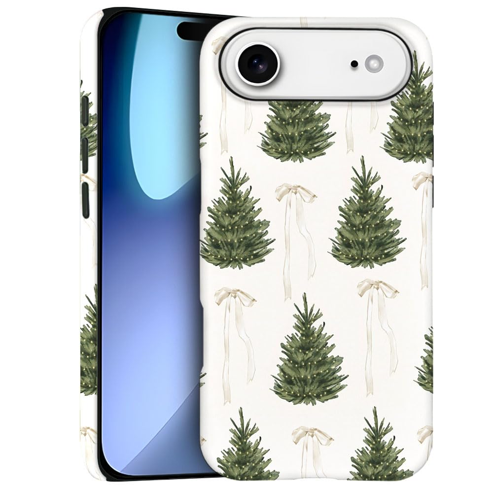 Case for iPhone 17 Air - Slim Fit Anti-Scratch Phone Case for Girl Women - Christmas Tree Green Pattern (Frosted)