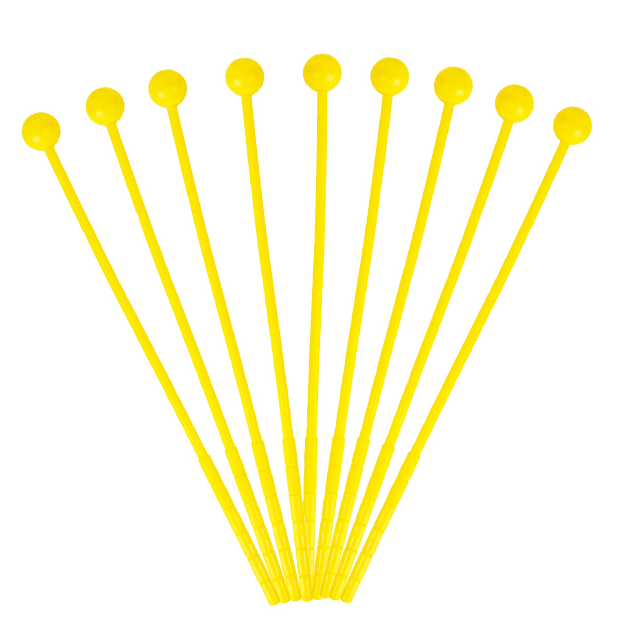 Auear, 10 Pack Plastic Bell Mallets Solid Drum Percussion Sticks For Drum Chime Xylophone 12Inch Yellow