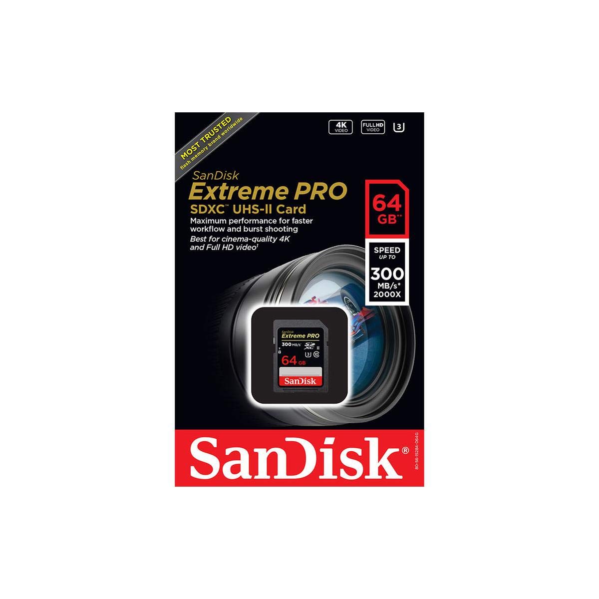 Sandisk Sdsdxpk 064G Ancin Sandisk Extreme Pro   Flash Memory Card   64 Gb   Sdxc Uhs Ii   Black, Gray, Red, White, Yellow