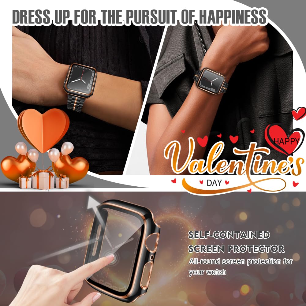 Top4Cus 40Mm Case Compatible With Apple Watch, With Built In Tempered Glass Screen Protector, Pc Cover For Iwatch Series 9/8/7/S