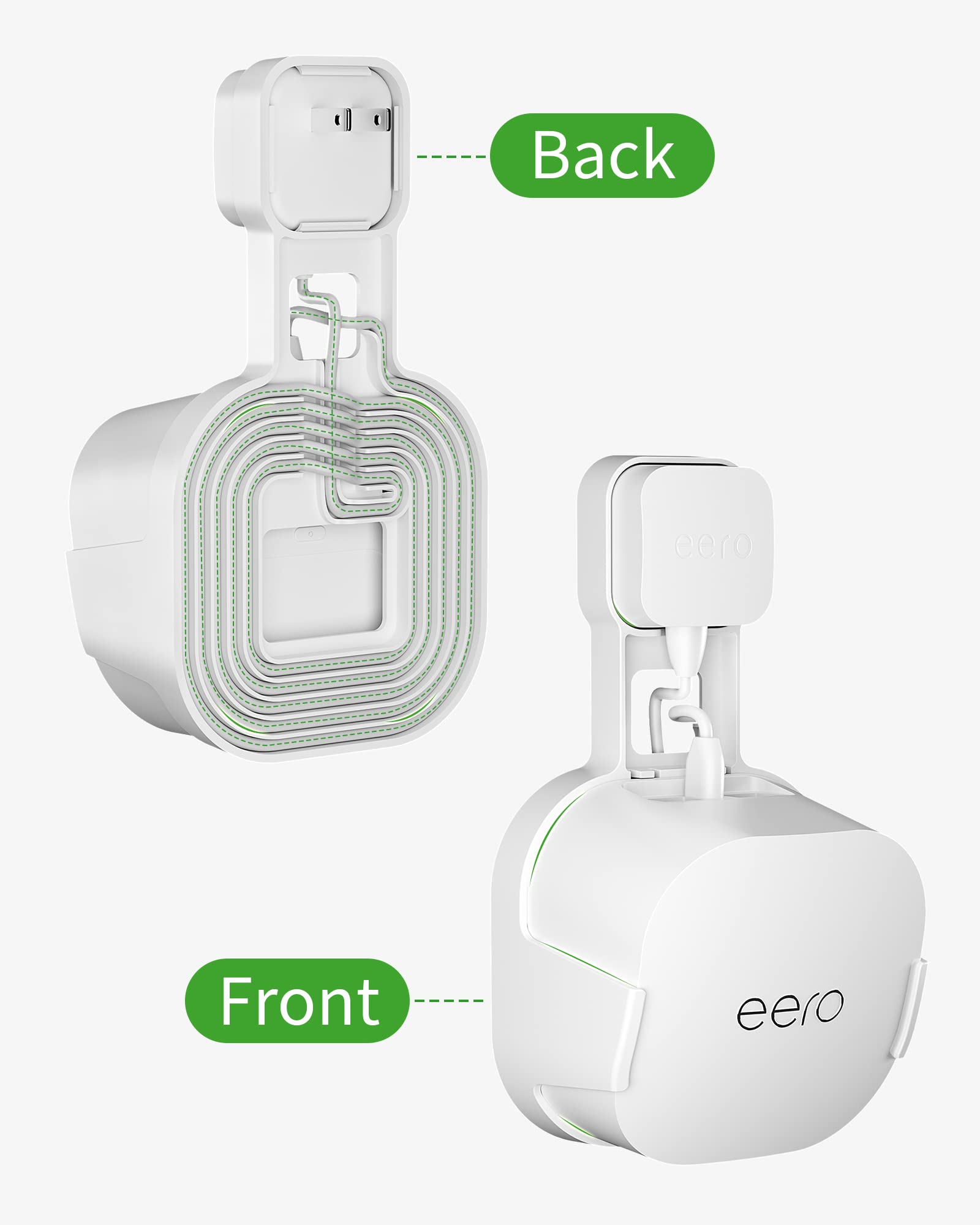 Coolwufan Outlet Wall Mount Holder For Eero 6 Or Eero 6+ Mesh Wi Fi System [Not Fit For Eero Mesh], No Messy Wires, Easy To Install Mount Holder For Eero 6 & Eero 6+ Mesh Wi Fi System (3 Pack)