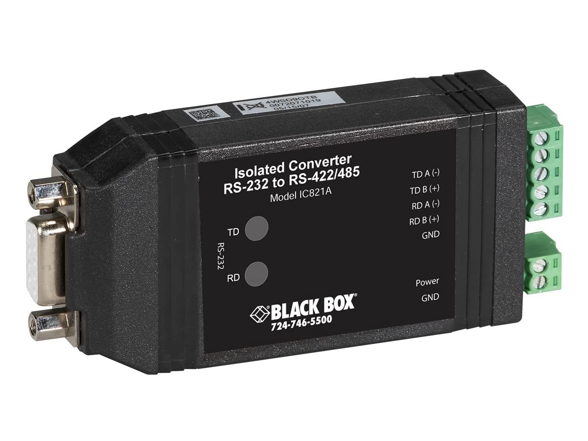 Black Box Universal Rs 232 To Rs 422/485 Converter   1 X Db 9 Rs 232, 1 X Terminal Block   External