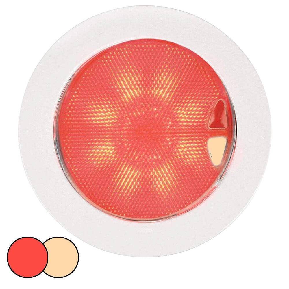 Hella Marine Euroled 150 Recessed Surface Mount Touch Lamp - Red/Warm White Led - White Plastic Rim,WBHOMB0CWYXTJN9
