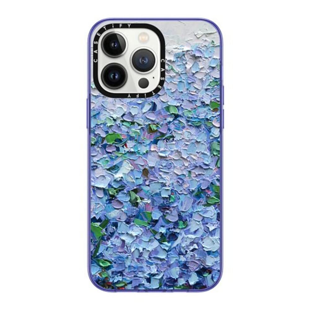 Casetify Compact Iphone 14 Pro Max Case [2X Military Grade Drop Tested / 4Ft Drop Protection]   Nantucket Blue Hydrangeas   Peri
