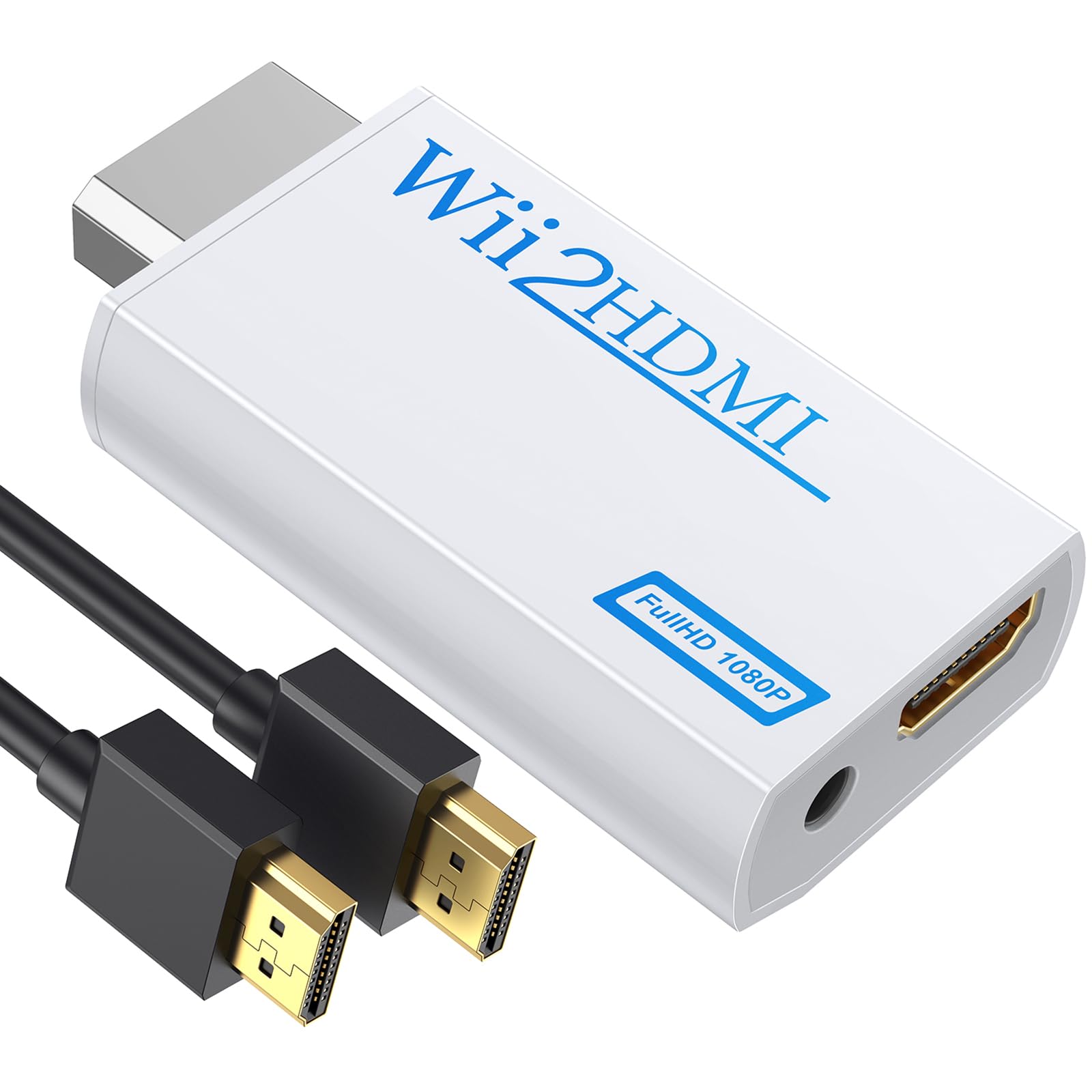 GANA Wii to hdmi Converter, wii to hdmi Adapter, 1080p 720p Connector Output Video & 3.5mm Audio - Supports All Wii Display Mode
