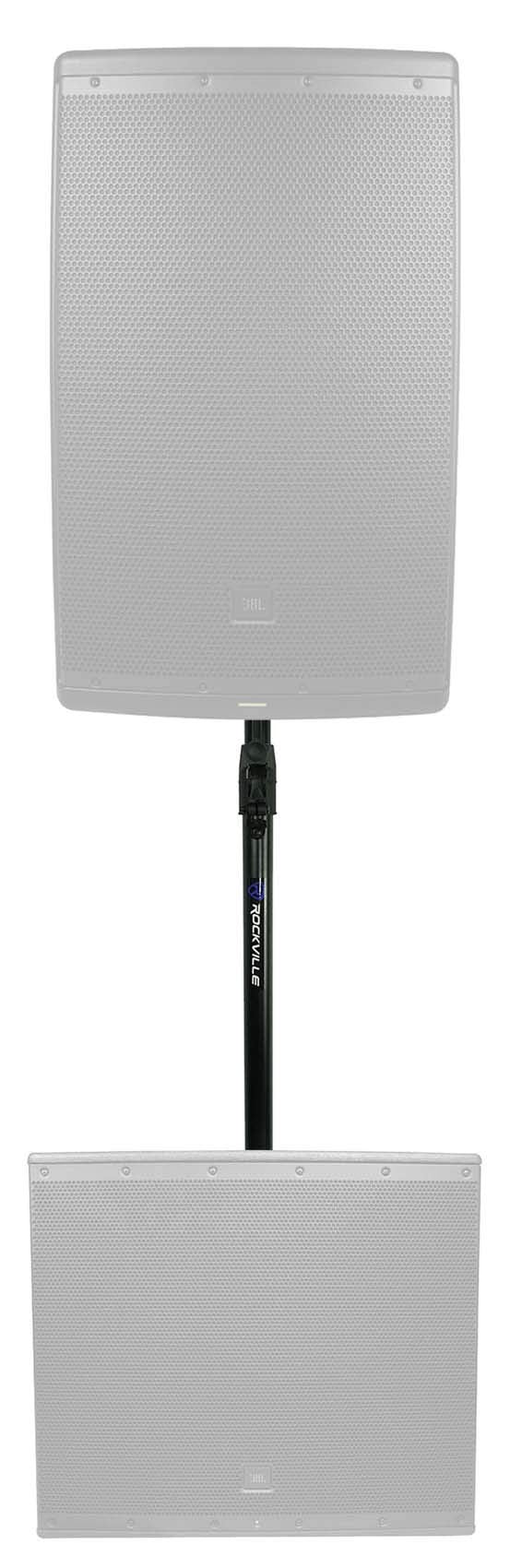 Rockville GASPOLE-B M20 Threaded Air Assist Subwoofer-Speaker Pole Mount Stand, 33.5-55 Adjustable Height, 140 Lb Capacity, 35mm