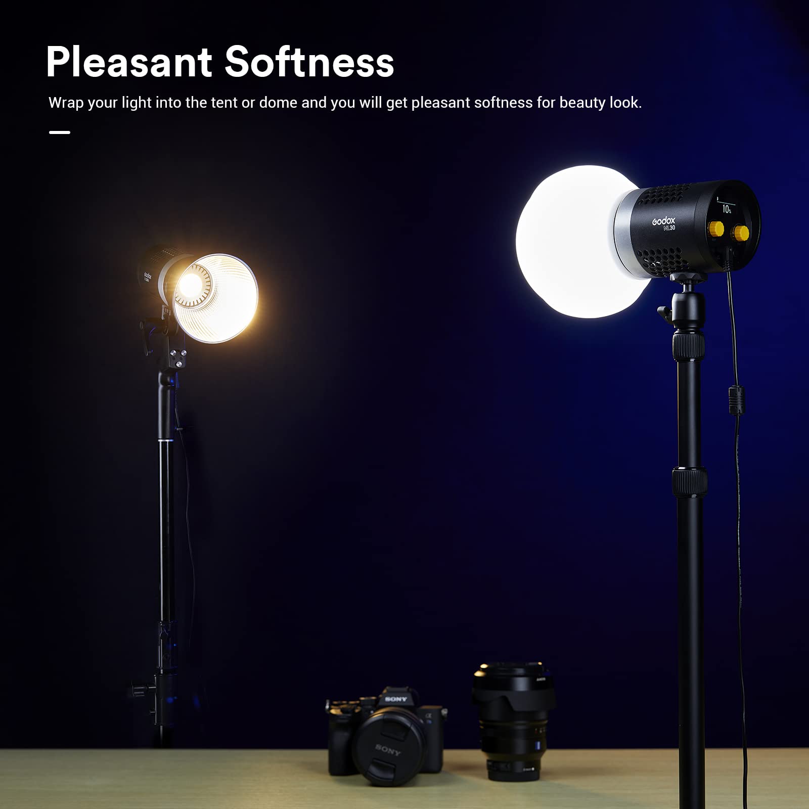 Godox Ml Cd15 Diffusion Dome With 3 Adapters, Flash Light Diffuser, Compatible For Godox V1 Series Ml30 Ml60 Ml60Bi Ad200 Ad200P