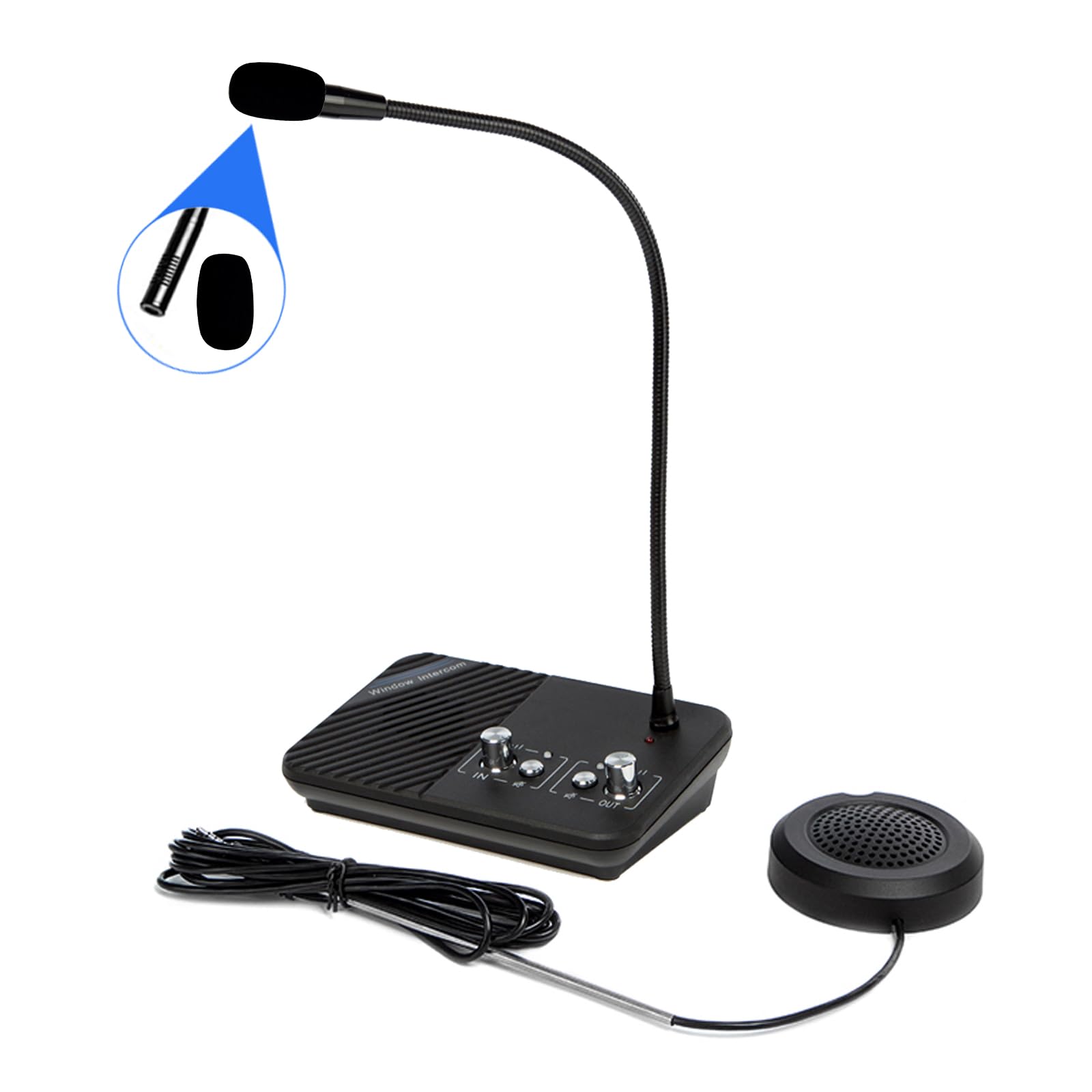 Koqicall Window Speaker Intercom System, Window Intercom, Anti Interference Dual Way Intercommunication Microphone And Speaker I