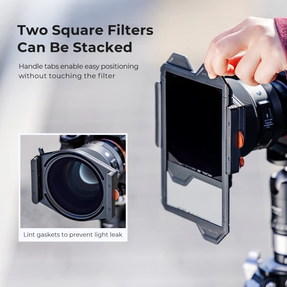 K&F Concept X-PRO Metal Square ND Filter Holder Kit with 95mm CPL Filter and 4 Adapter Rings