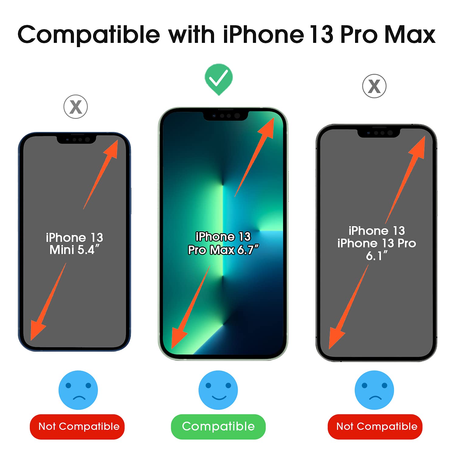 Amfilm Tempered Glass Screen Protector + Camera Lens Protector For Iphone 13 Pro Max 6.7, Easy Onetouch Installation, Auto-Align