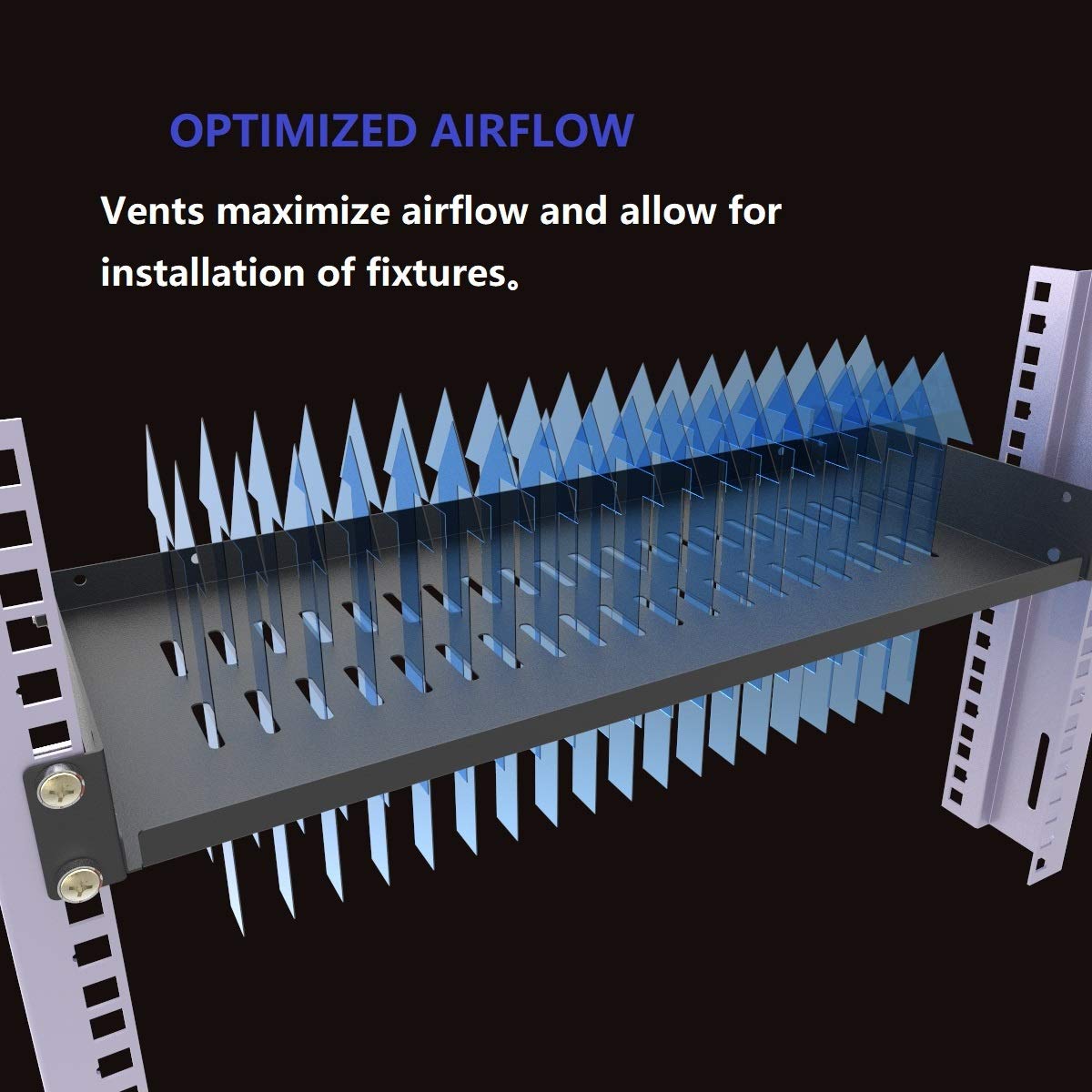 Jingchengmei 1U Disassembled Vented Cantilever Server Rack Mount Shelf 8'(203Mm) Depth For 19 Inch Network/Av Equipment Rack And Cabinet(1U8V)