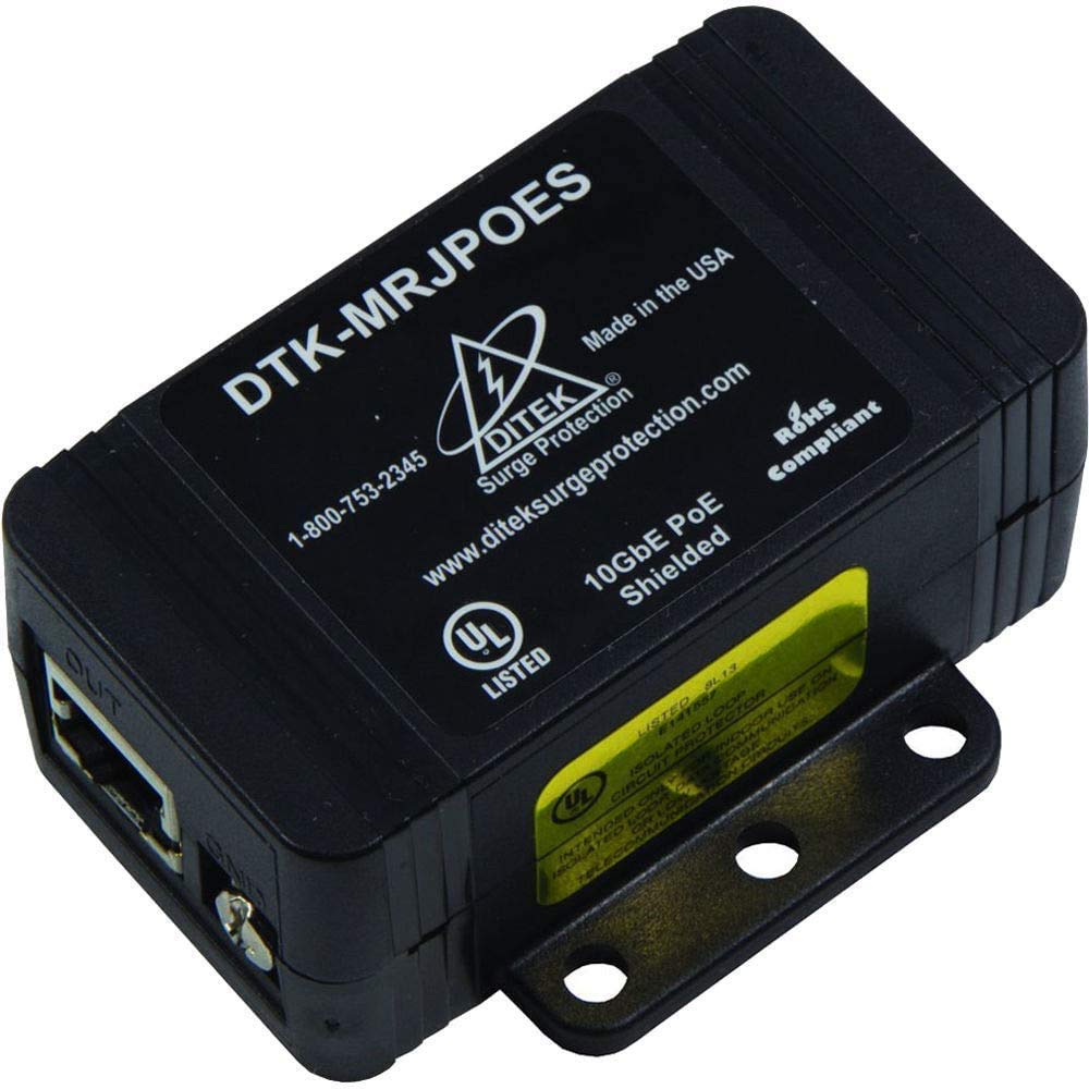Ditek Dtk Mrjpoes Single Channel 10Gbe Poe Protector Sheilded Rj45 Connection