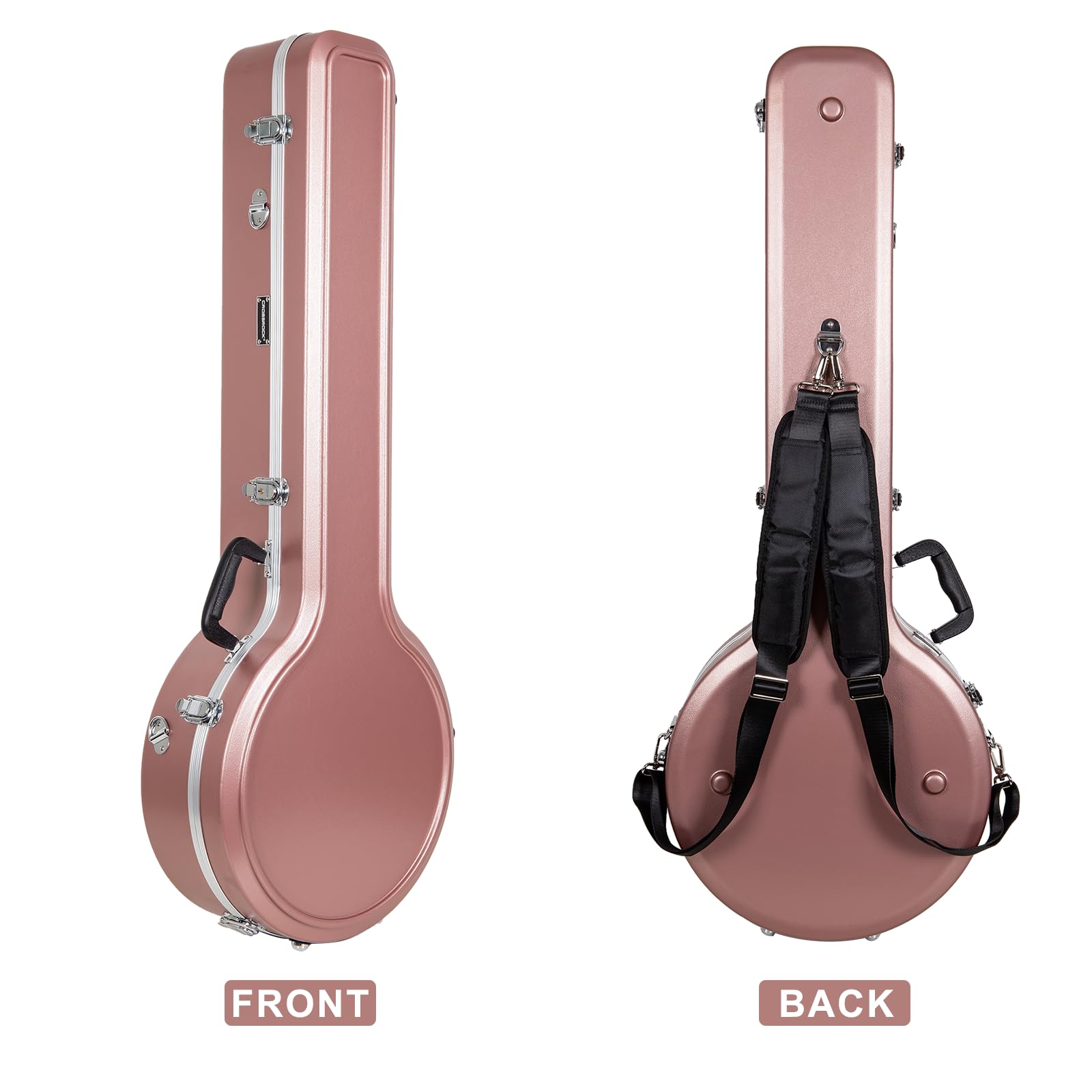 Crossrock 5-String Resonator & Gibson Tenor Banjo Case | Abs Molded Hardshell With Security Lock, Metal Feet, And Detachable Str