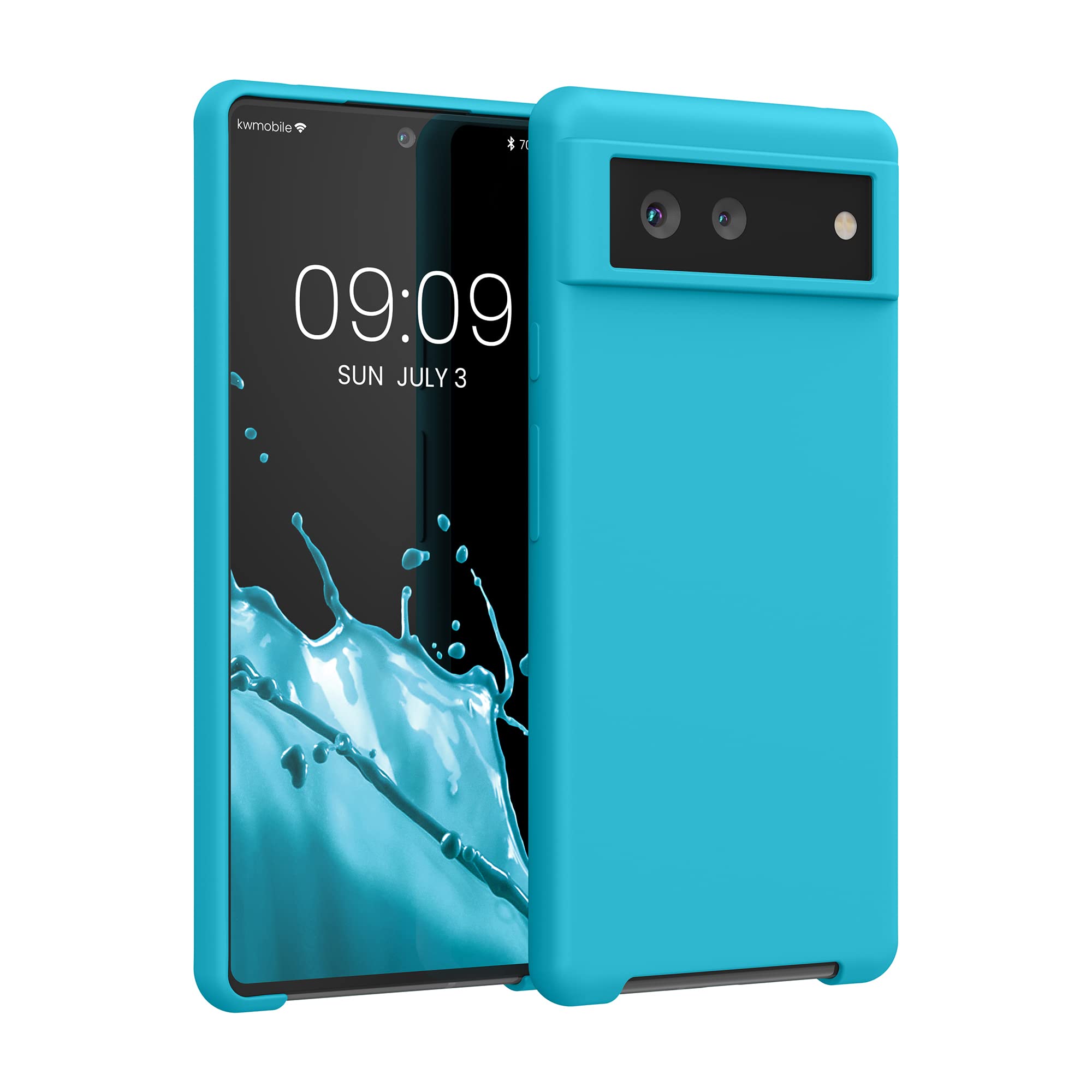 kwmobile Case Compatible with Google Pixel 6 Case - TPU Silicone Phone Cover with Soft Finish - Cool Glacier