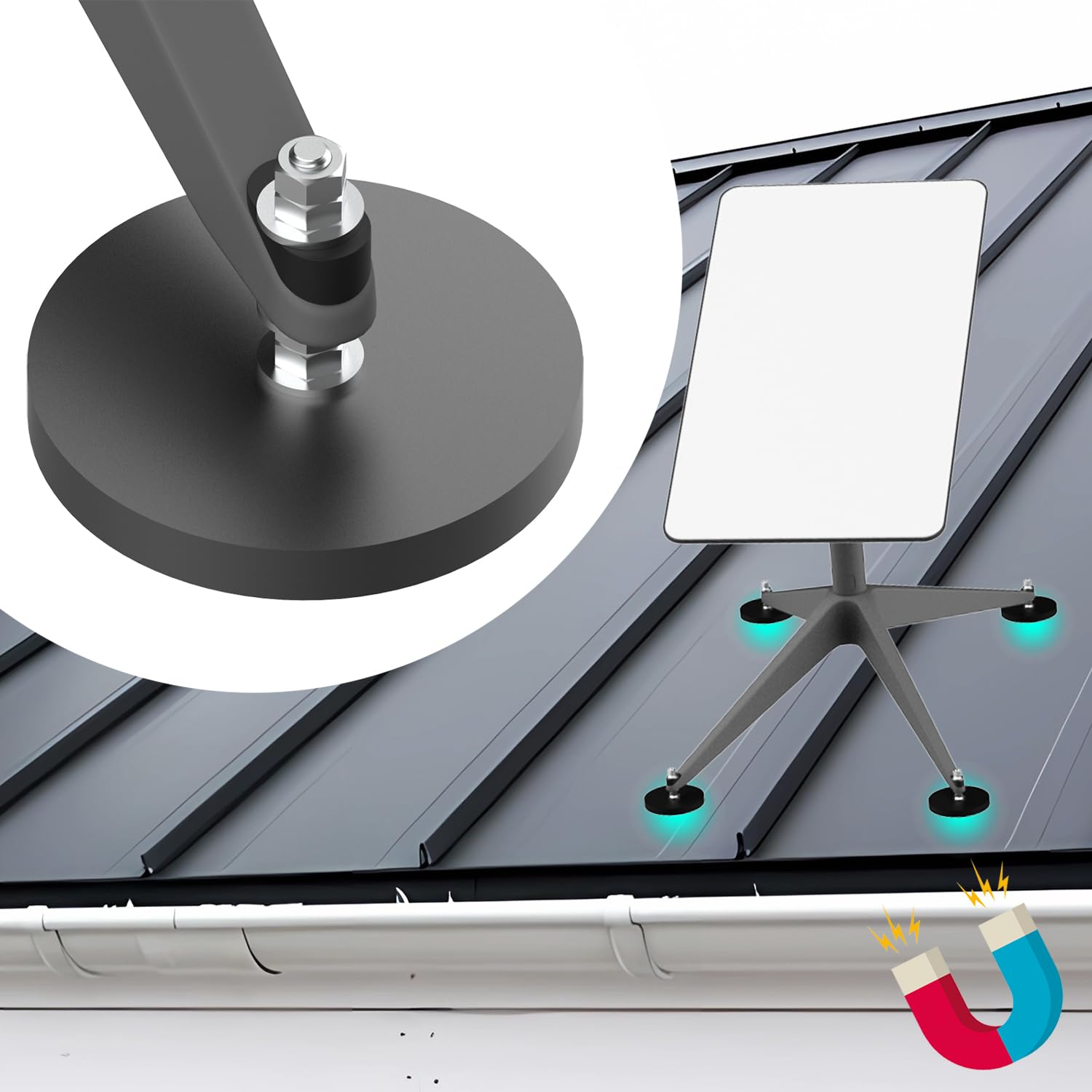 176 Pounds Of Attraction Strong Magnetic Roof Mount For Starlink , Magnet Mounting Kit For Starlink Dish, Each Magnet With 44 Po