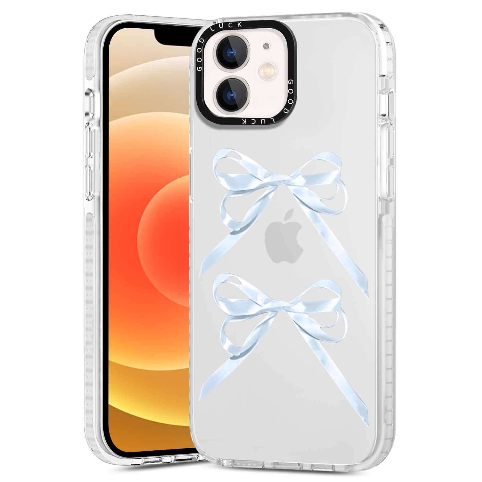 Rumdey 2 Pack Clear Bow Phone Case For Iphone 12 Mini 5.4 Inch, Cute Aesthetic Pattern Design Protective Soft Slim Shockproof Tp