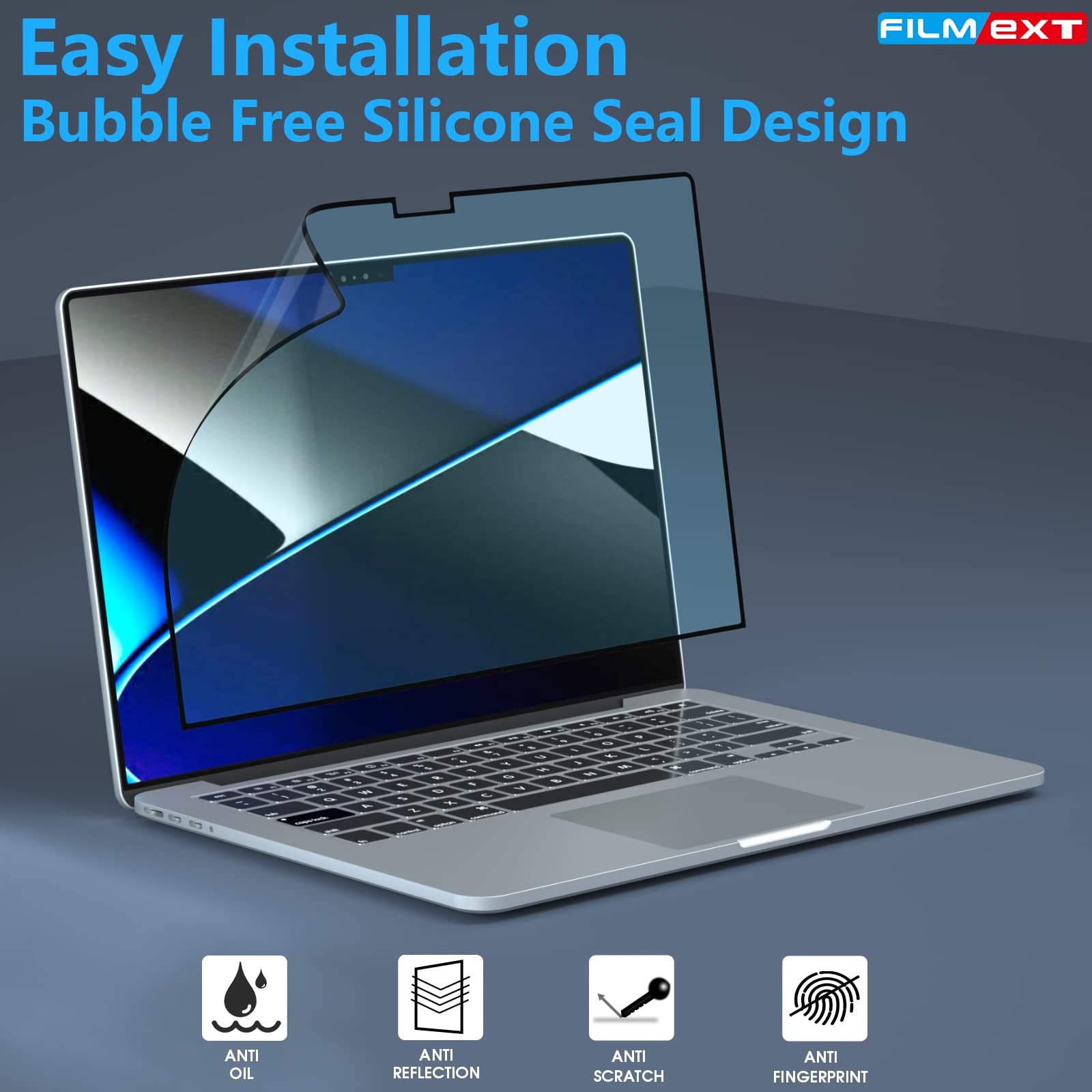 Filmext Macbook Pro 16 Inch Screen Protector M3 2023,Bubble Free Blue Light Screen Filter For Macbook Pro 16.2'' 2023 2021 M3 Pr