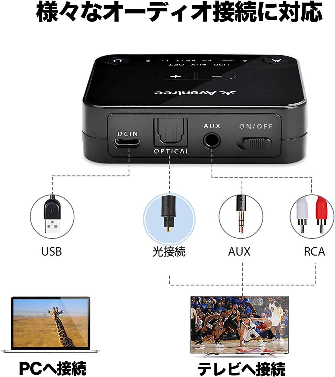 Avantree Ht4186 Wireless Headphones Earbuds For Tv Watching, Neckband Earphones Set W/Bluetooth Transmitter For Optical Digital