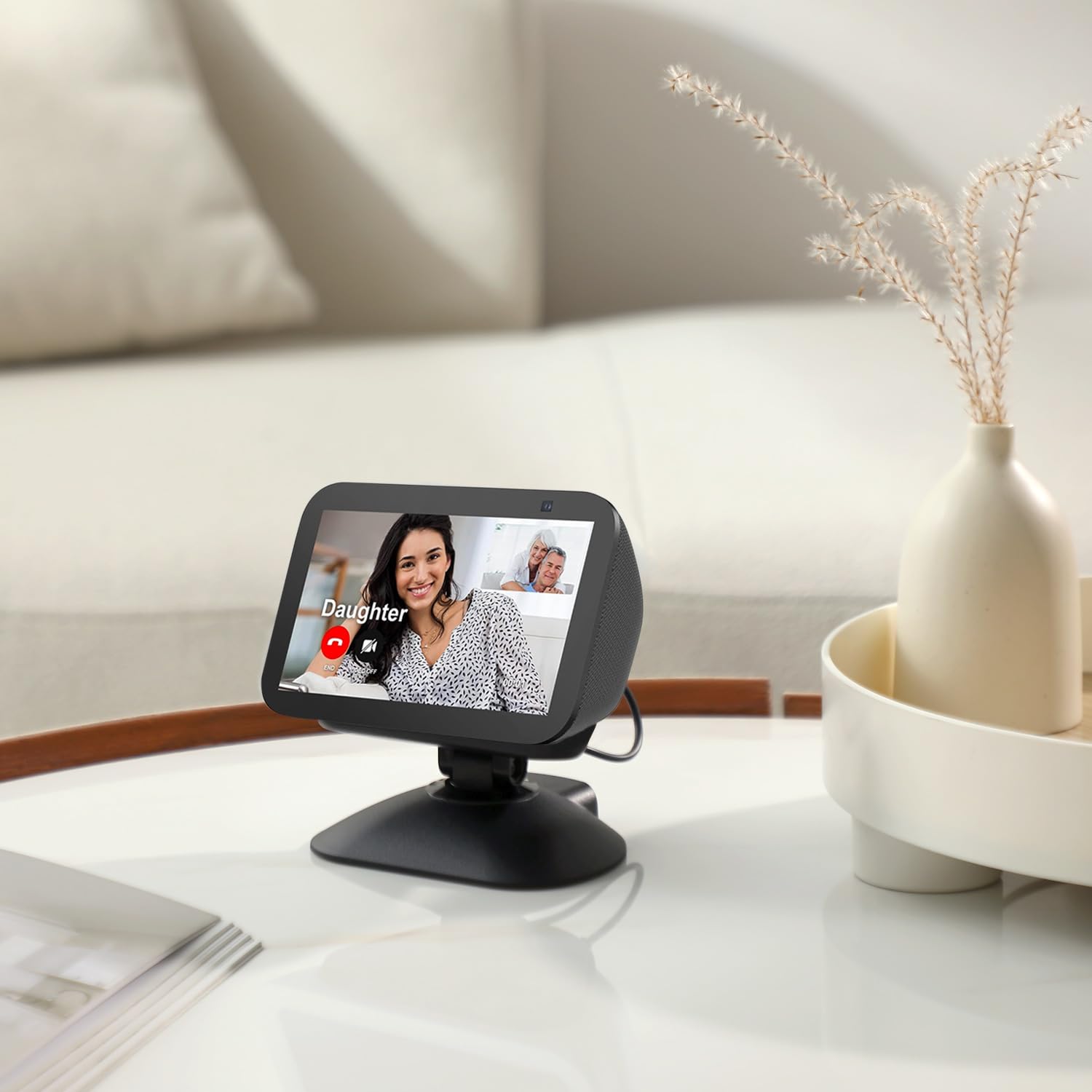 All New Adjustable Charging Stand For Echo Show 5 (3Rd Gen), Tilt + Swivel Stand Multi Angle Rotation Magnetic Anti Slip Base Fo