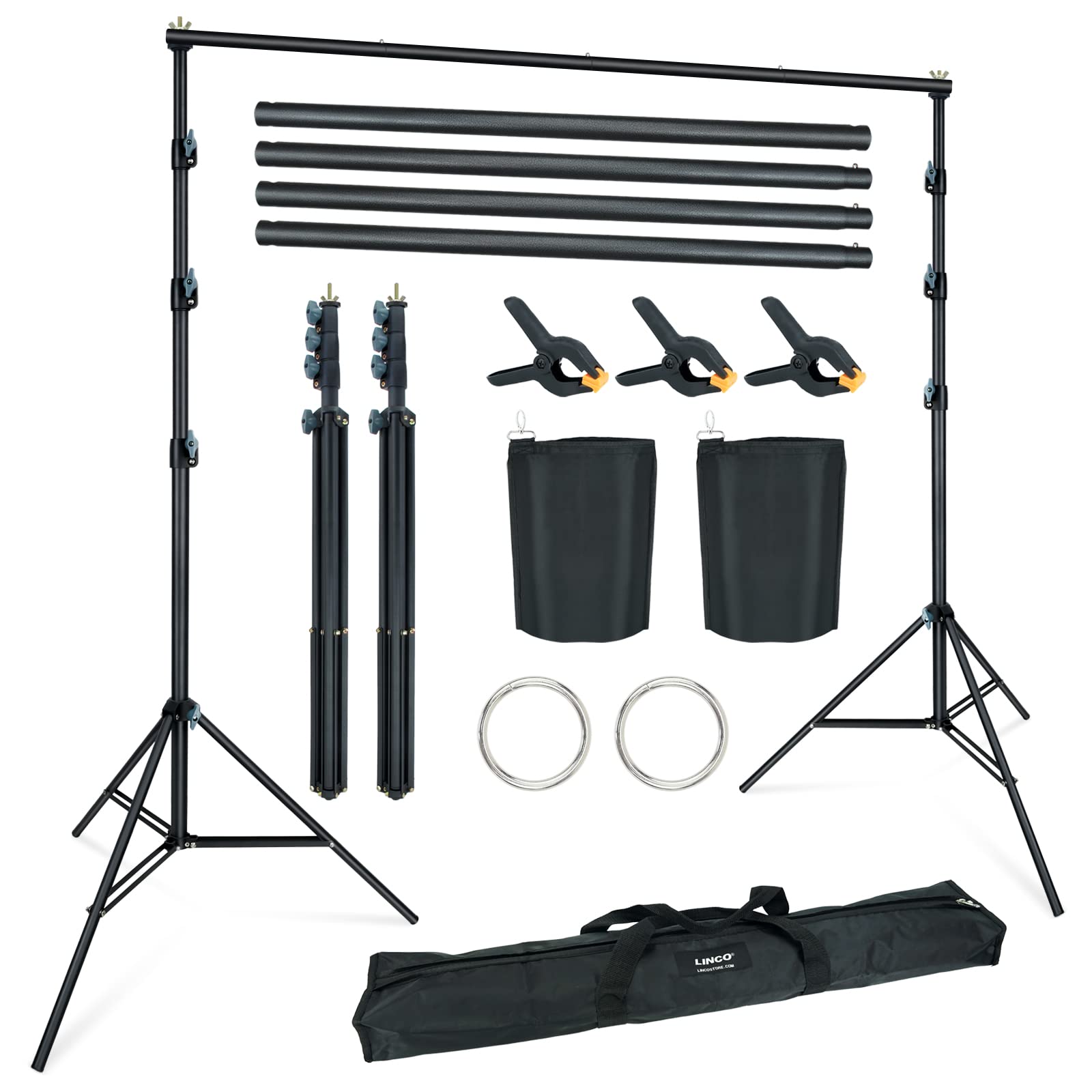Linco Lincostore 9X10 Ft Photography Photo Backdrop Stand Background Support System Kit 4154 4236 Black
