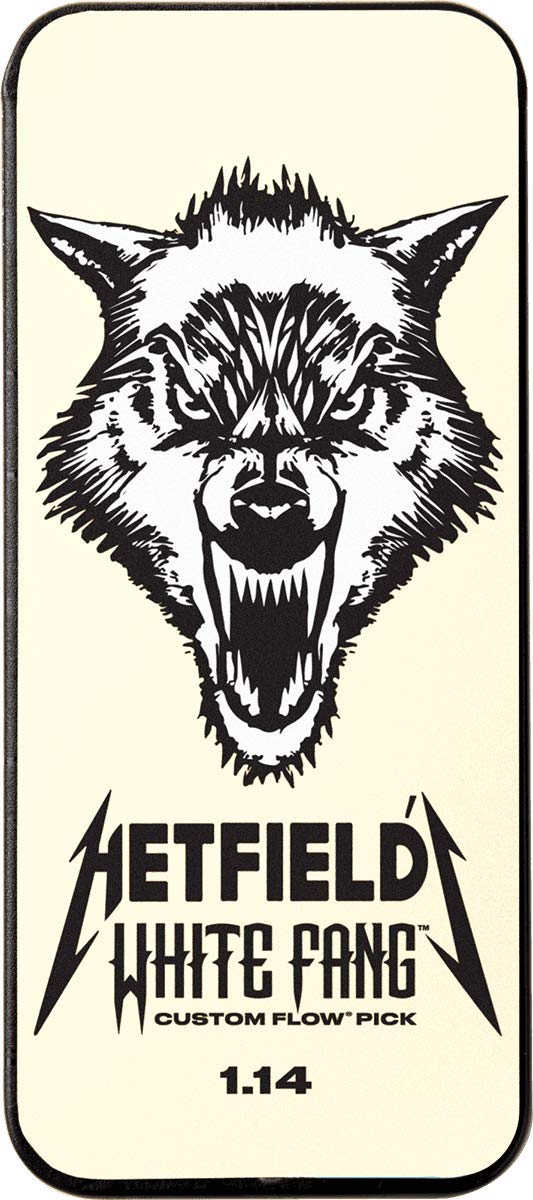 Jim Dunlop Hetfield'S White Fang Custom 1.14Mm Flow Guitar Pick Tin (Ph122T114)