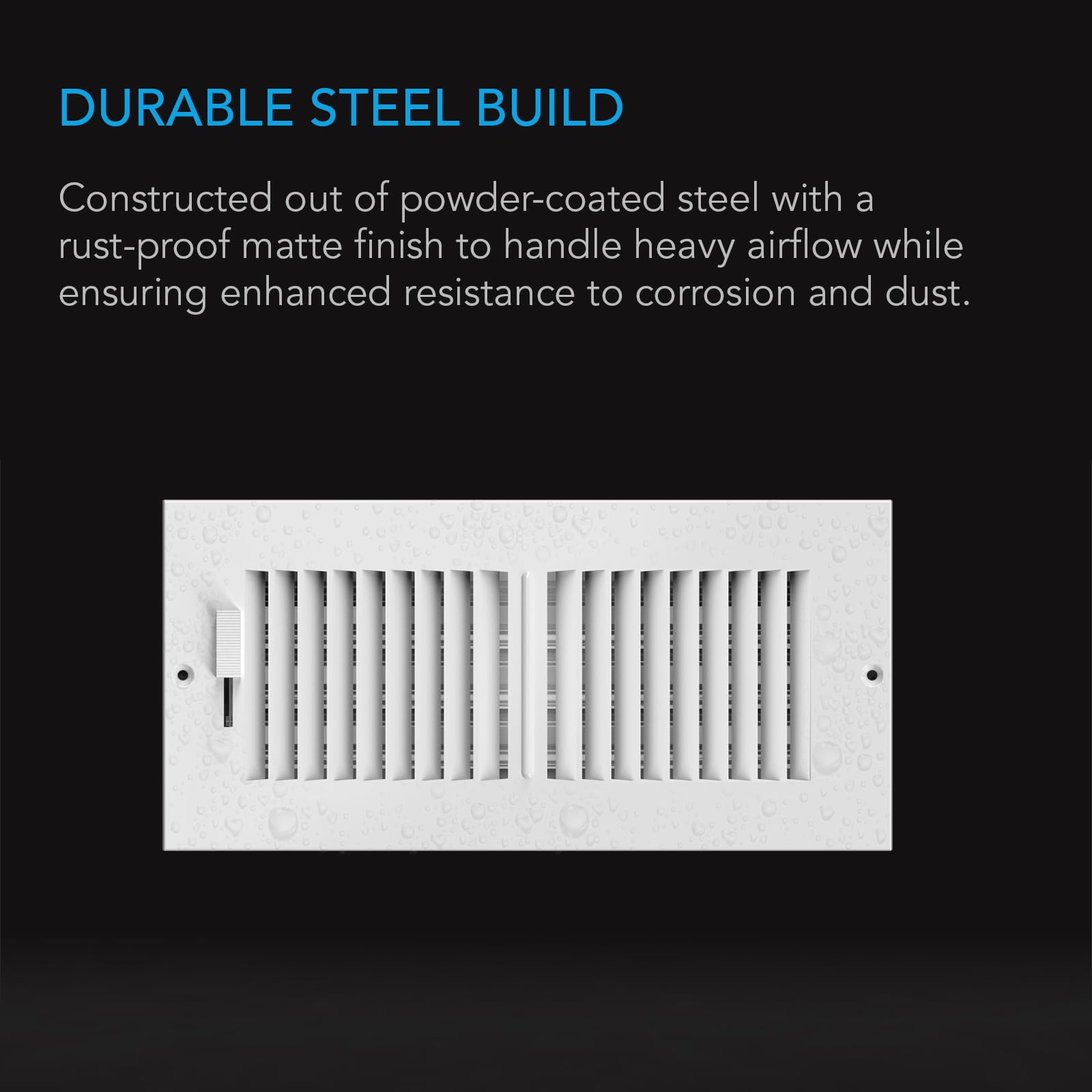 Ac Infinity Register Vent Grille 4'' X 12'', White Hvac Vent Register Replacement, Heavy Duty Steel Air Vents For Ceiling, Wall,