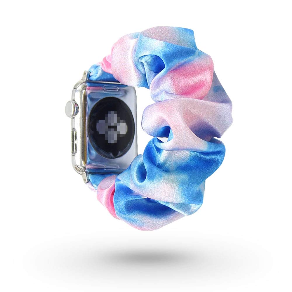 Scrunchie Elastic Watchband For Apple Watch Band Series 8 7 6 5 4 3, Watch Strap For Iwatch 45Mm 41Mm 38Mm 40Mm 42Mm 44Mm (Blue