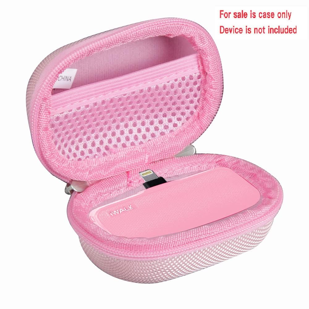 Hermitshell Hard Travel Case For Iwalk 3350Mah / Iwalk 4500Mah Ultra Compact Power Bank (Only Case) (Pink)