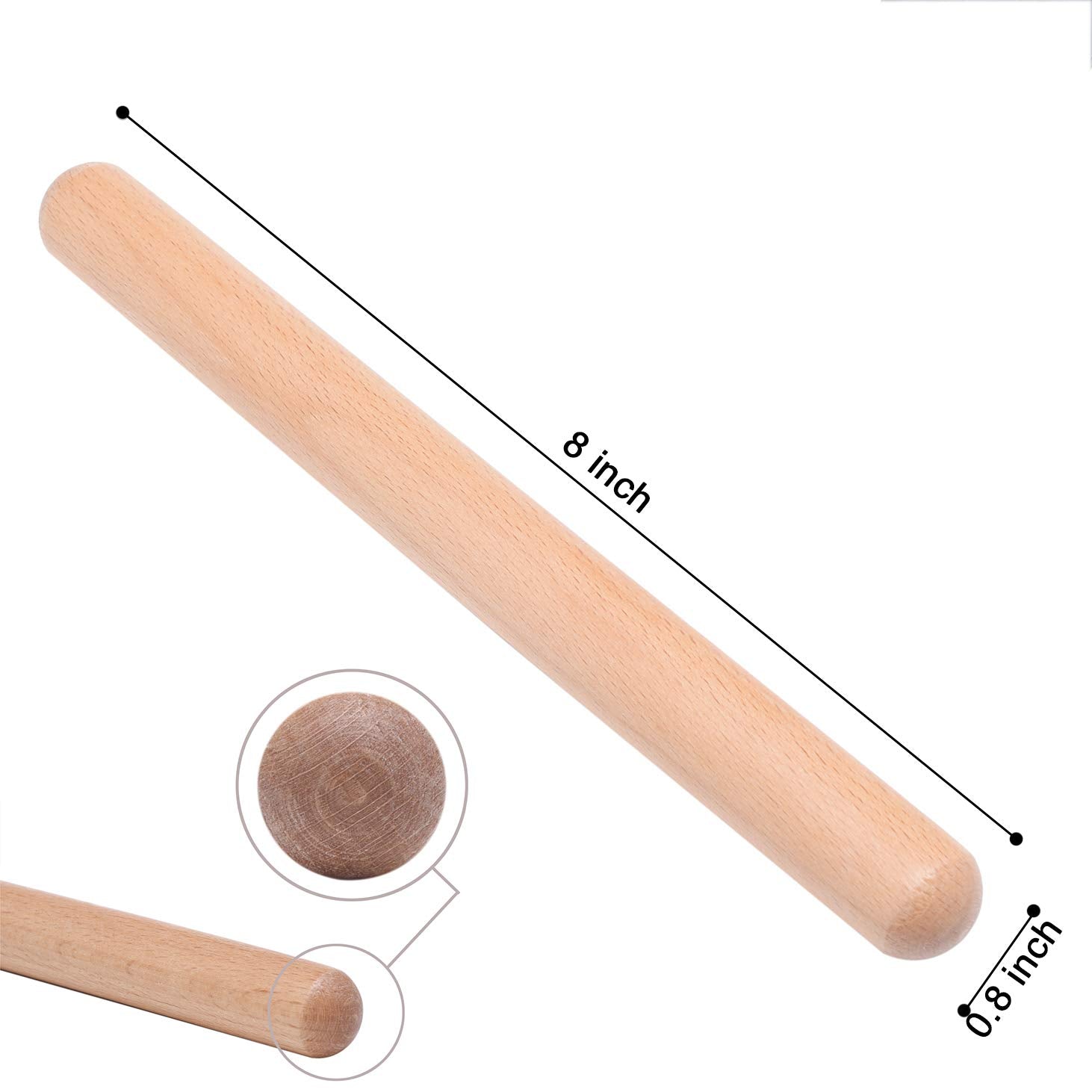 4 Pcs Musical Hand Percussion Instrument Set, Includes 1 Pair 8 Inch Rhythm Sticks Wood Claves And 1 Pair Wood Egg Shakers For K