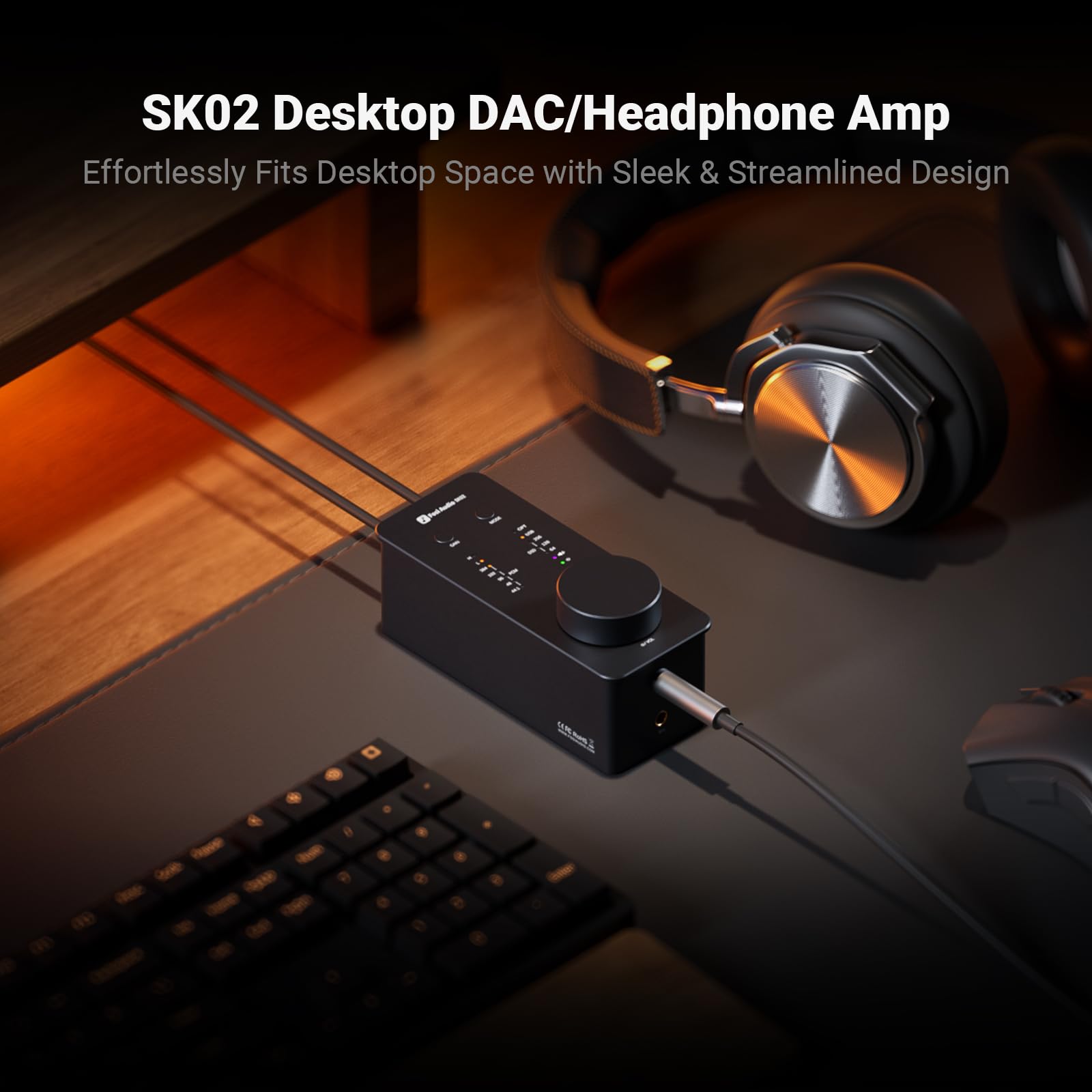 Fosi Audio Sk02 Dac Amp Headphone Amplifier Desktop Usb C To Aux Digital To Analog Audio Converter Adapter Preamp Optical To 3.5