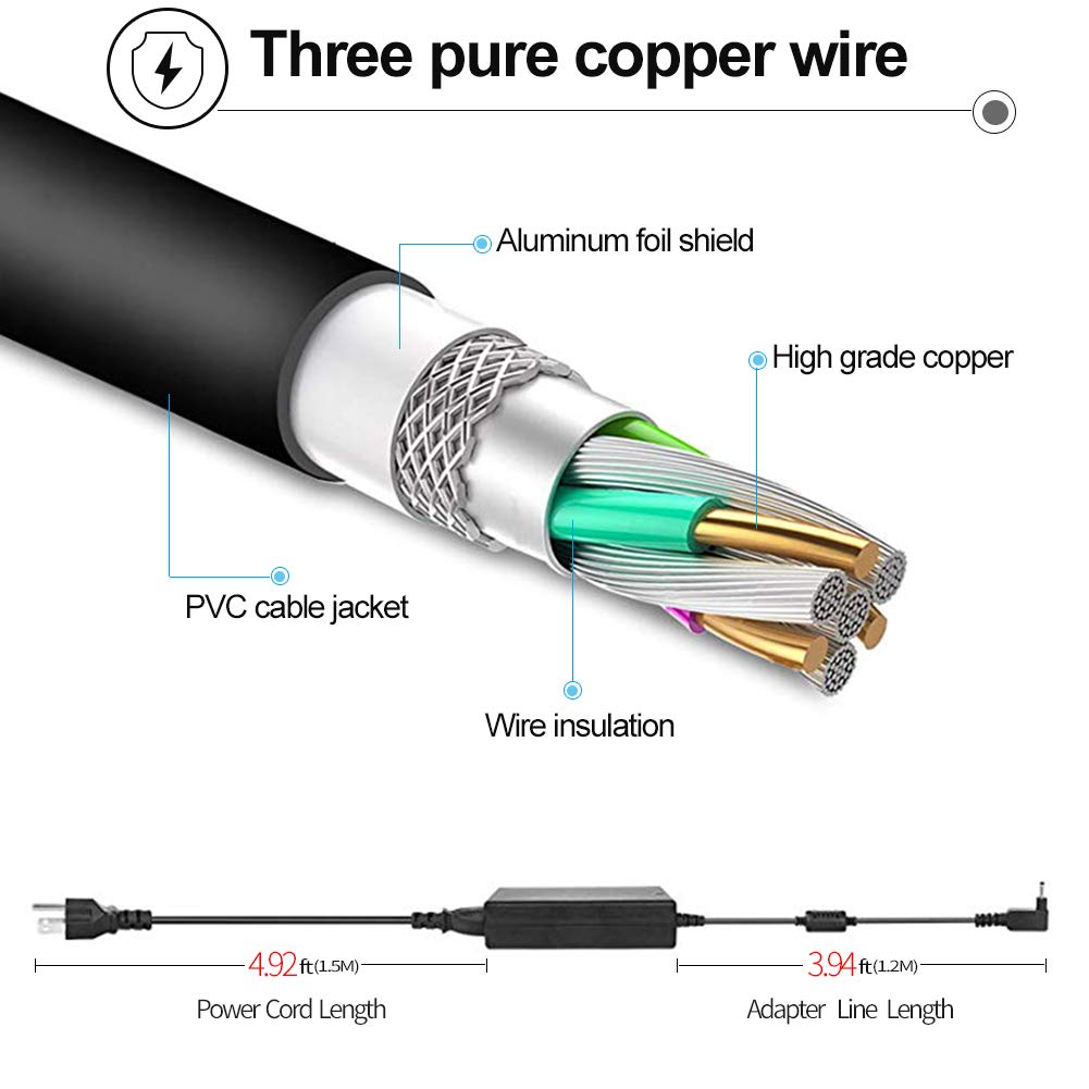 65W Adapter Charger For Hp Pavilion Dv6000 Dv6500 Dv6700 Dv1000 Dv2000 Dv4000 Dv5000 Dv8000 Dv9000 Dv9500, Hp Compaq Presario C300 C500 C700 A900 F700, Hp Spare 9155068 393954001 Power Cord 18.5V 3.5A