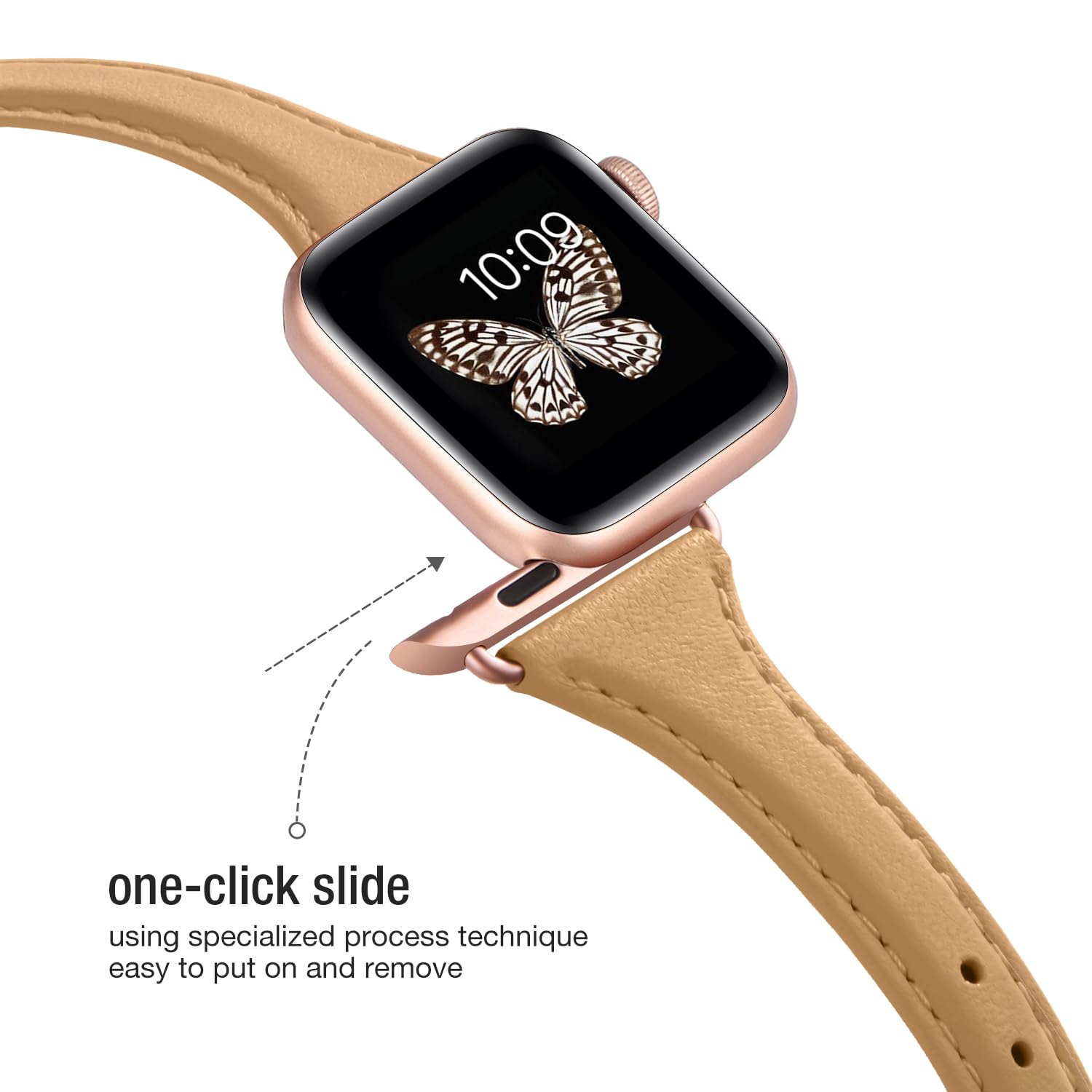 Wfeagl Leather Bands Compatible With Apple Watch 38Mm 40Mm 42Mm 44Mm, Top Grain Leather Band Slim & Thin Replacement Wristband F