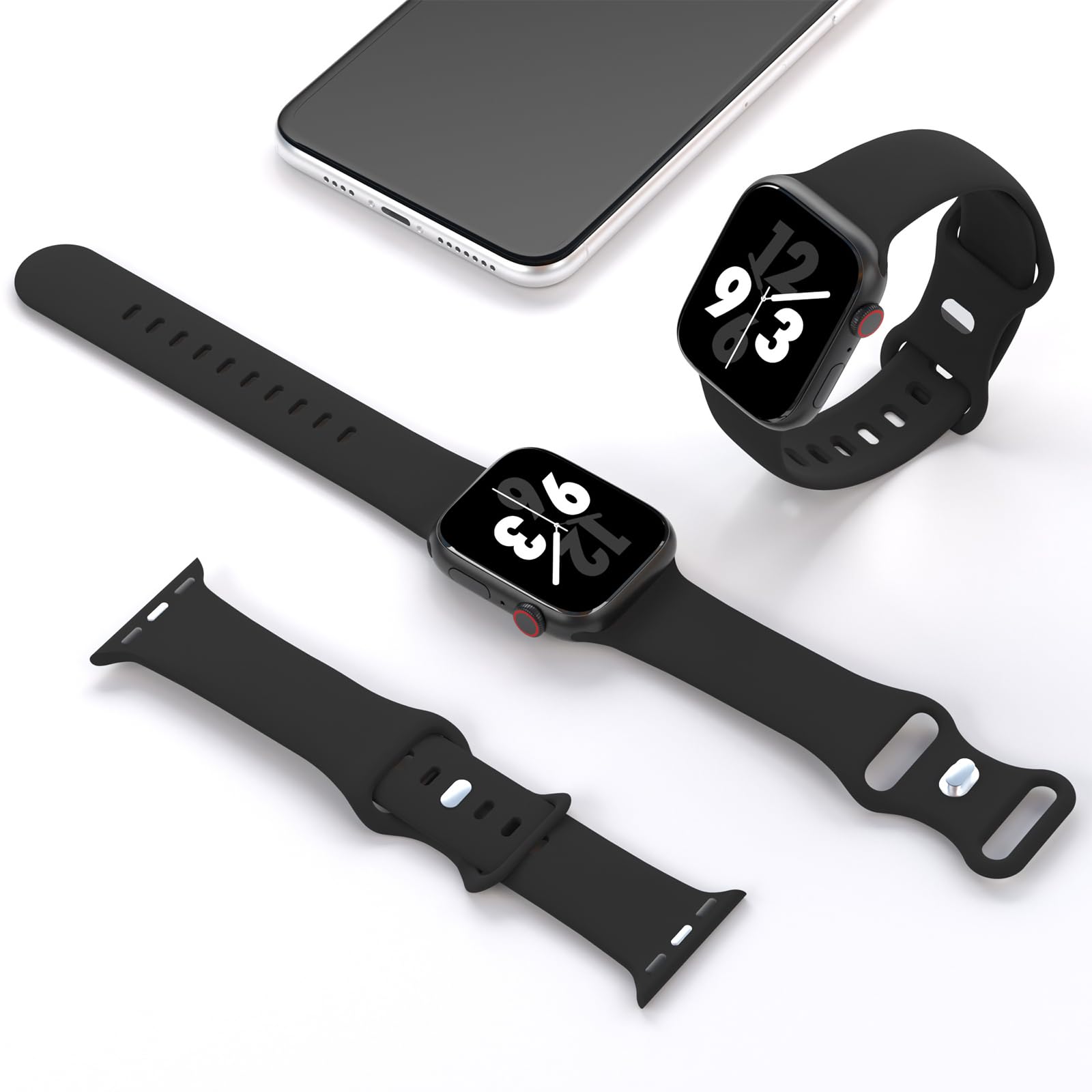 Sport Band Compatible With Apple Watch 38Mm 40Mm 41Mm 42Mm 44Mm 45Mm 46Mm 49Mm, Replacement Soft Silicone Strap Wristbands For I