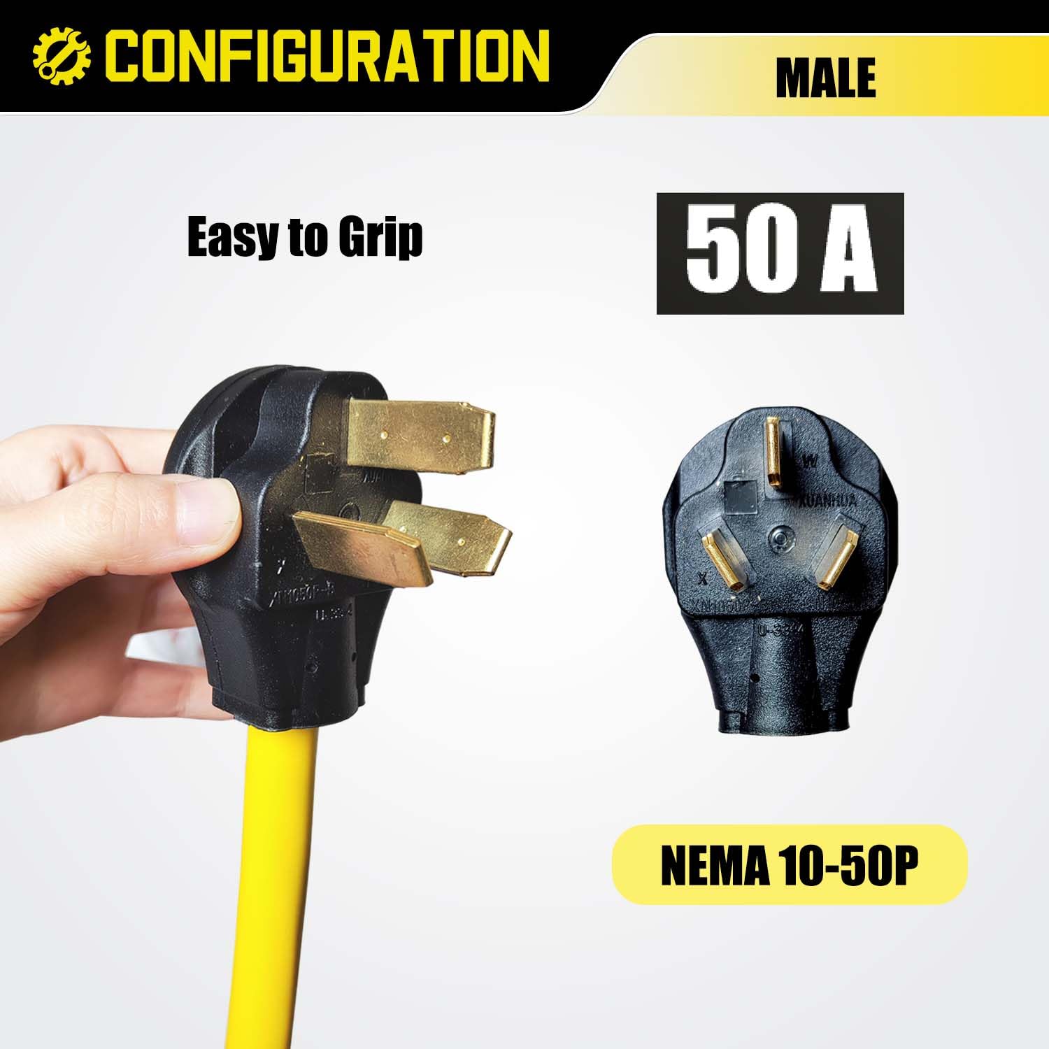 Lavandino 3 Prong 220 To 110 Adapter Plug, Nema 10 50P To 5 15R/5 20R Tri Outlets Converter For Stove, Oven, Gas Range Adapter