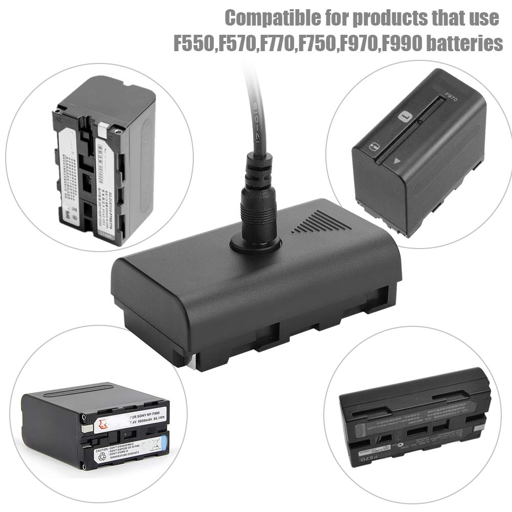 Npf Dummy Battery External Power Supply, Dummy Battery Coupler For Npf550 F570 F770 F750 F970 F990 With Usb Cable To Power Video Led Light Camera Monitor