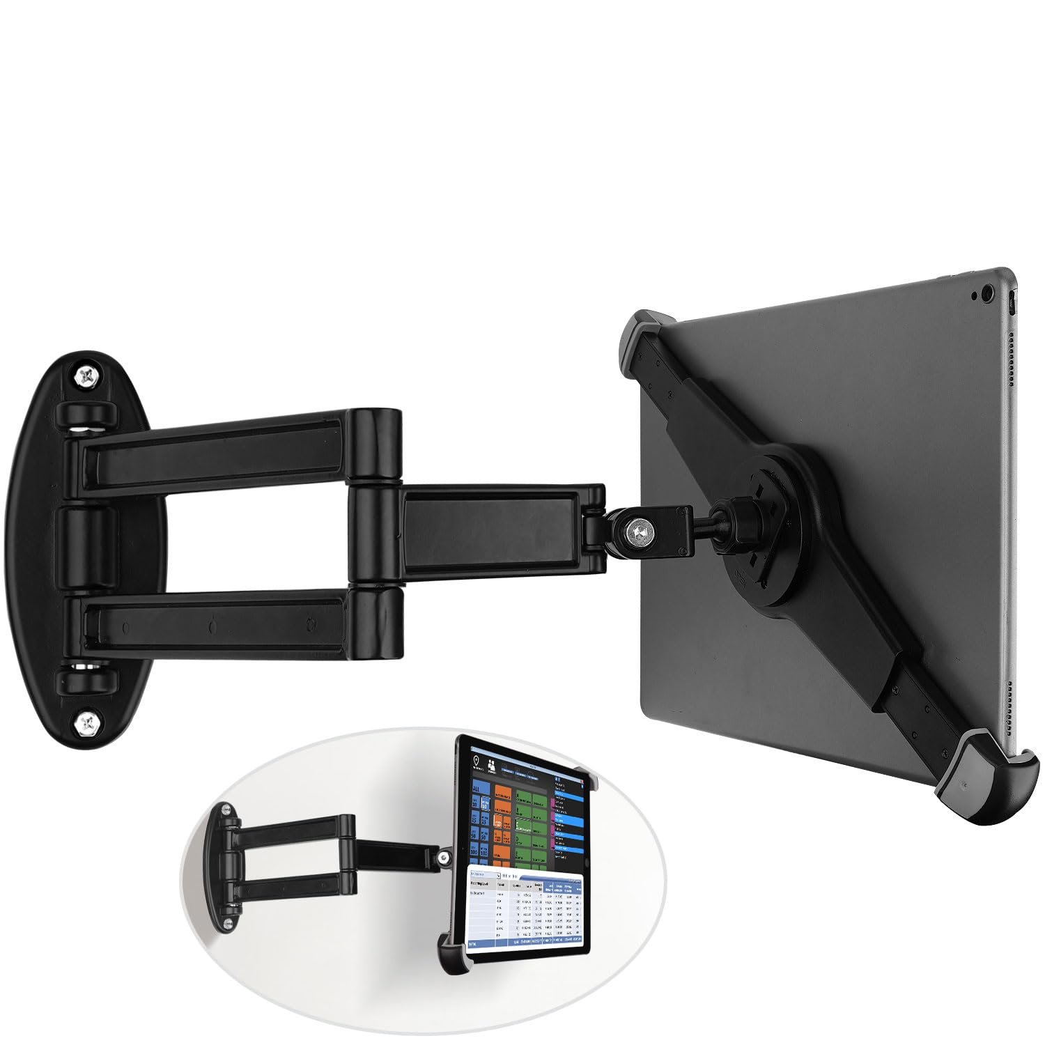 Mippko Foldable Tablet Wall Mount Holder For 9.5~14.5' Ipad/Nexus/Lg G Pads/E Reader/Fire Hd/Switch/Surface Pro,360�Adjustable Extension Articulating Arm Swivels Mount
