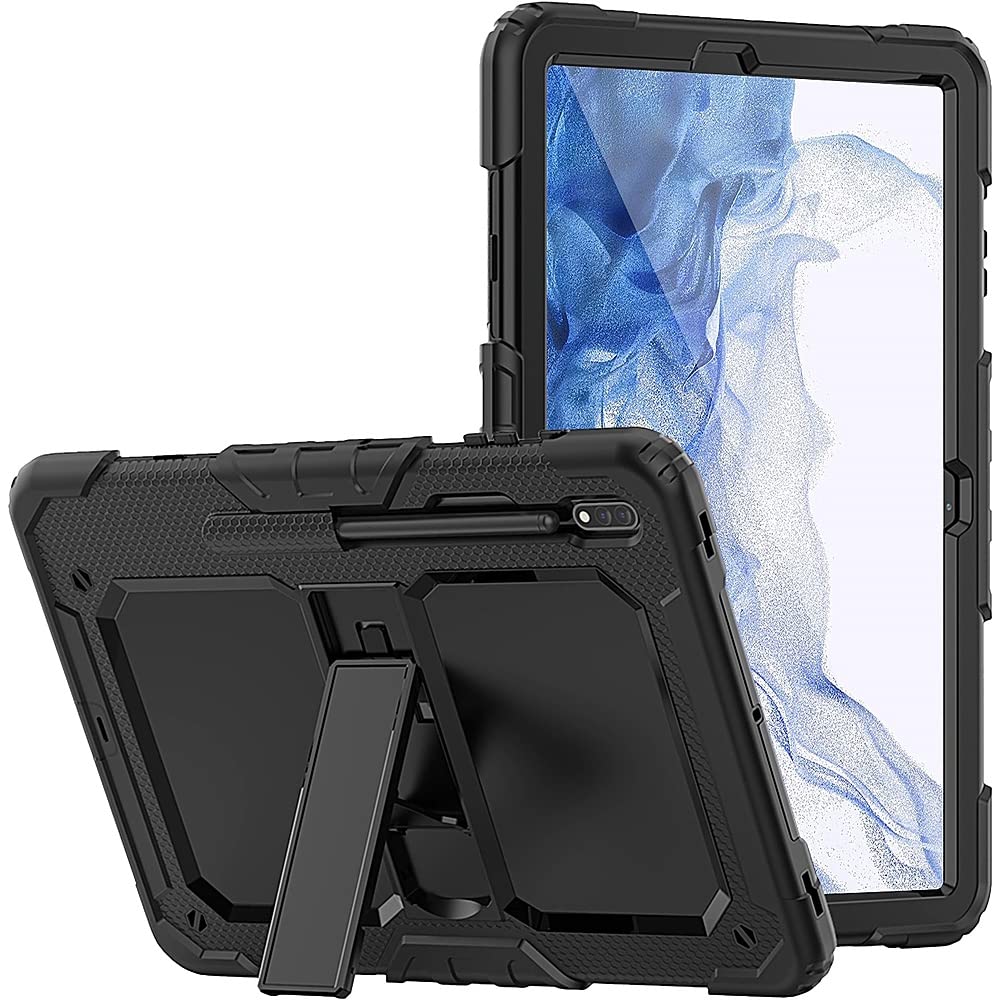 Saharacase   Defense Series Case Cover For Samsung Galaxy Tab S8+ (2022) [Shockproof Bumper] Rugged Full Screen Protection Integ